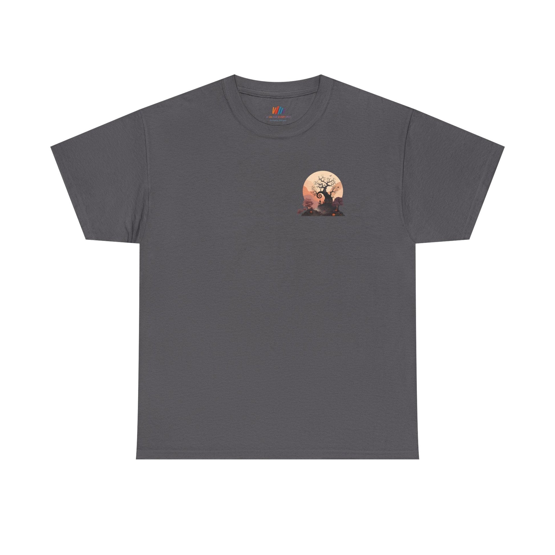 Spooky Sunset Tee, Halloween Shirt, Fall Apparel, Unisex Graphic Tee, Autumn Vibes, Cozy Casual Wear Printify