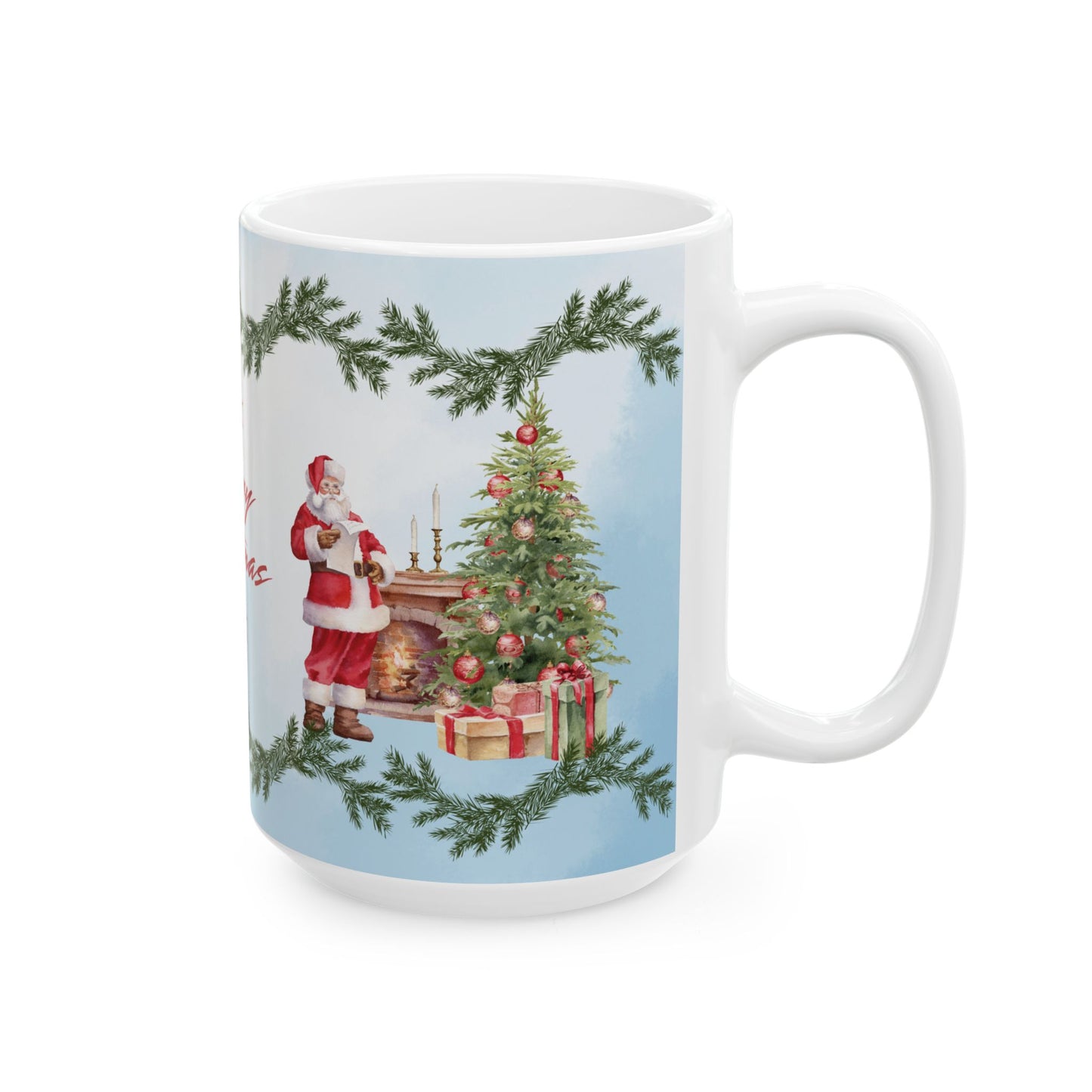 Merry Christmas Ceramic Mug, Holiday Gift, Festive Coffee Cup, Christmas Decor, Seasonal Beverageware