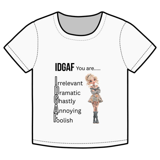 IDGAF Organic Rib  Tee, Funny tee for Women, Clothing, Apparel Printify