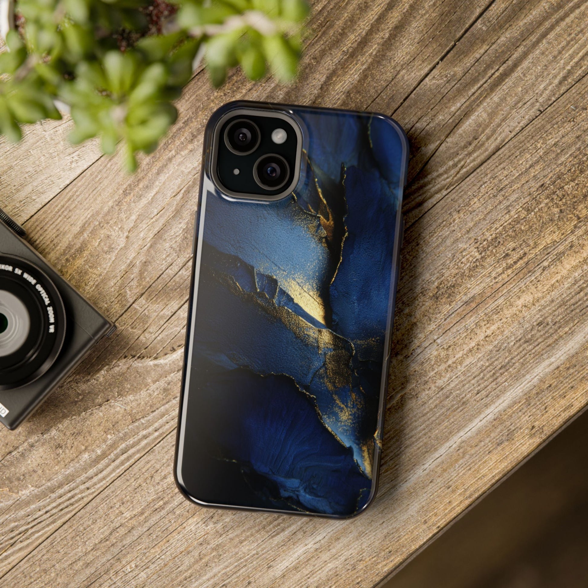 Phone Case - Blue and Gold 8k HD Design - Magnetic Tough Cases Printify