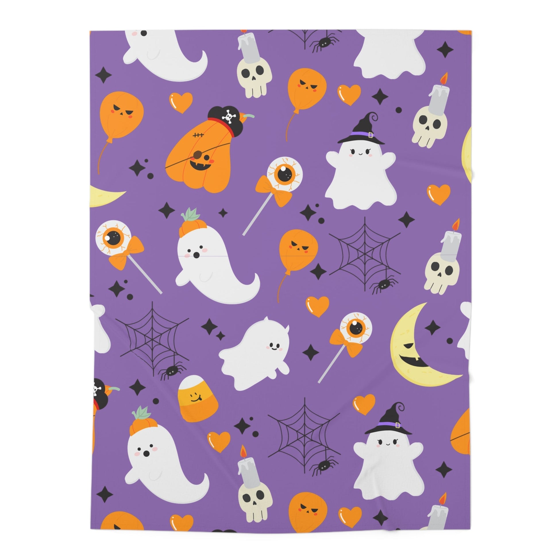 Cute Halloween Baby Swaddle Blanket, Cozy Infant Blanket, Ghost & Pumpkin Nursery Decor, Perfect Baby Shower Gift, Seasonal Baby Wrap Printify