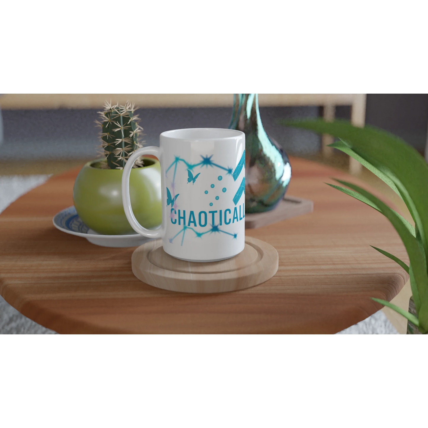 Zodiac Aquarius - Chaotically Composed - White 15oz Ceramic Mug | Unique Everyday Designz Home, Gifts & Apparel A Lid for Every Pot ~Everyday Designz~