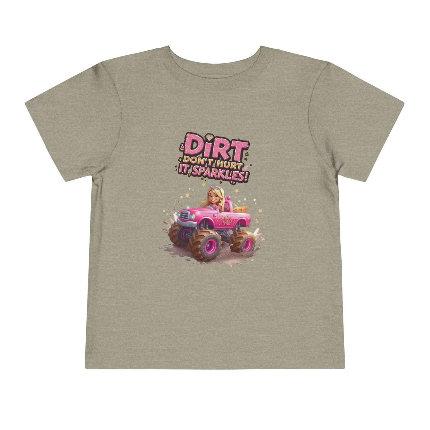 Toddler Tee, Princess in a Pink Monster Truck Dirt Don't Hurt It Sparkles Shirt, Kids Birthday Gift, Cute Girl's Top, Baby Shower Present,