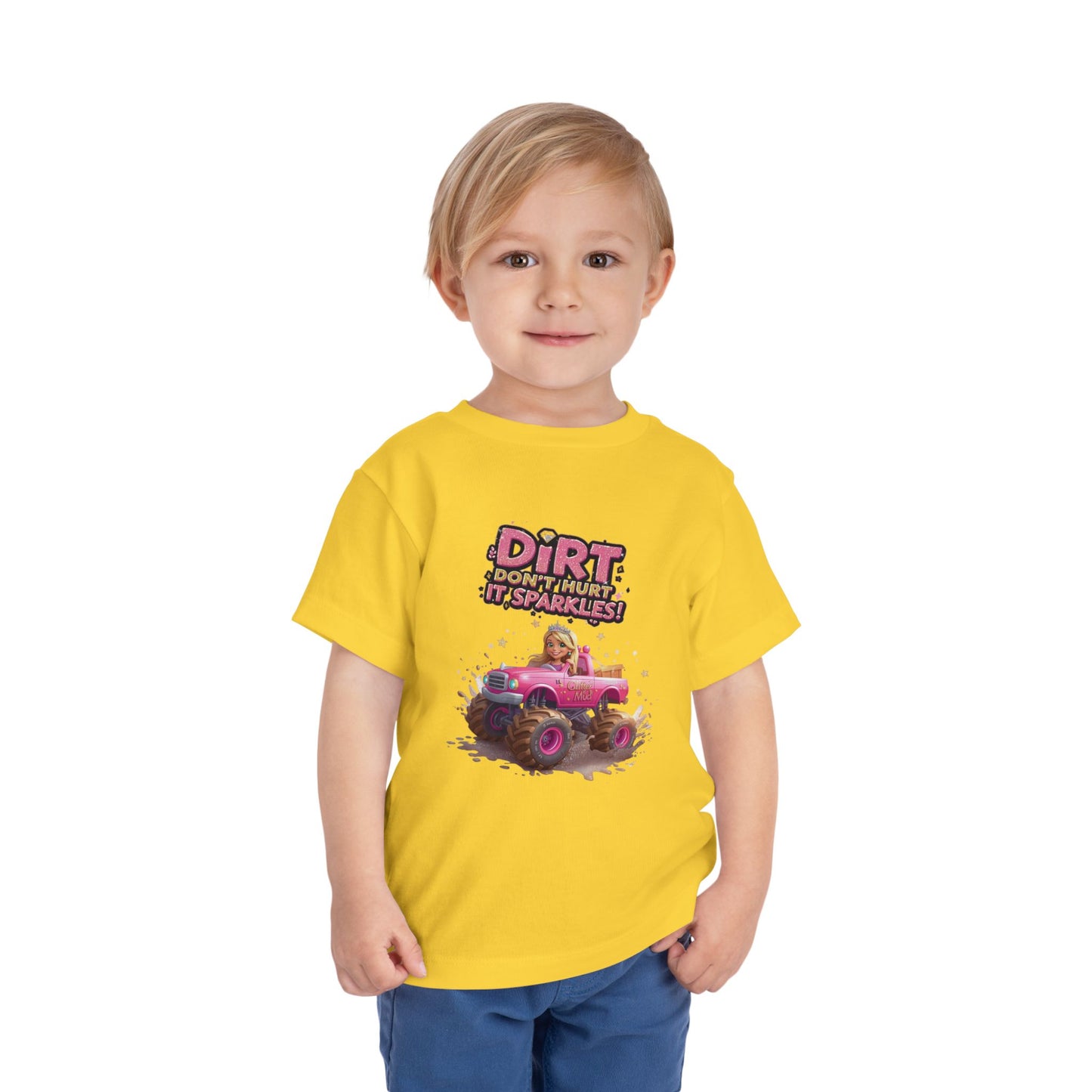 Toddler Tee, Princess in a Pink Monster Truck Dirt Don't Hurt It Sparkles Shirt, Kids Birthday Gift, Cute Girl's Top, Baby Shower Present,
