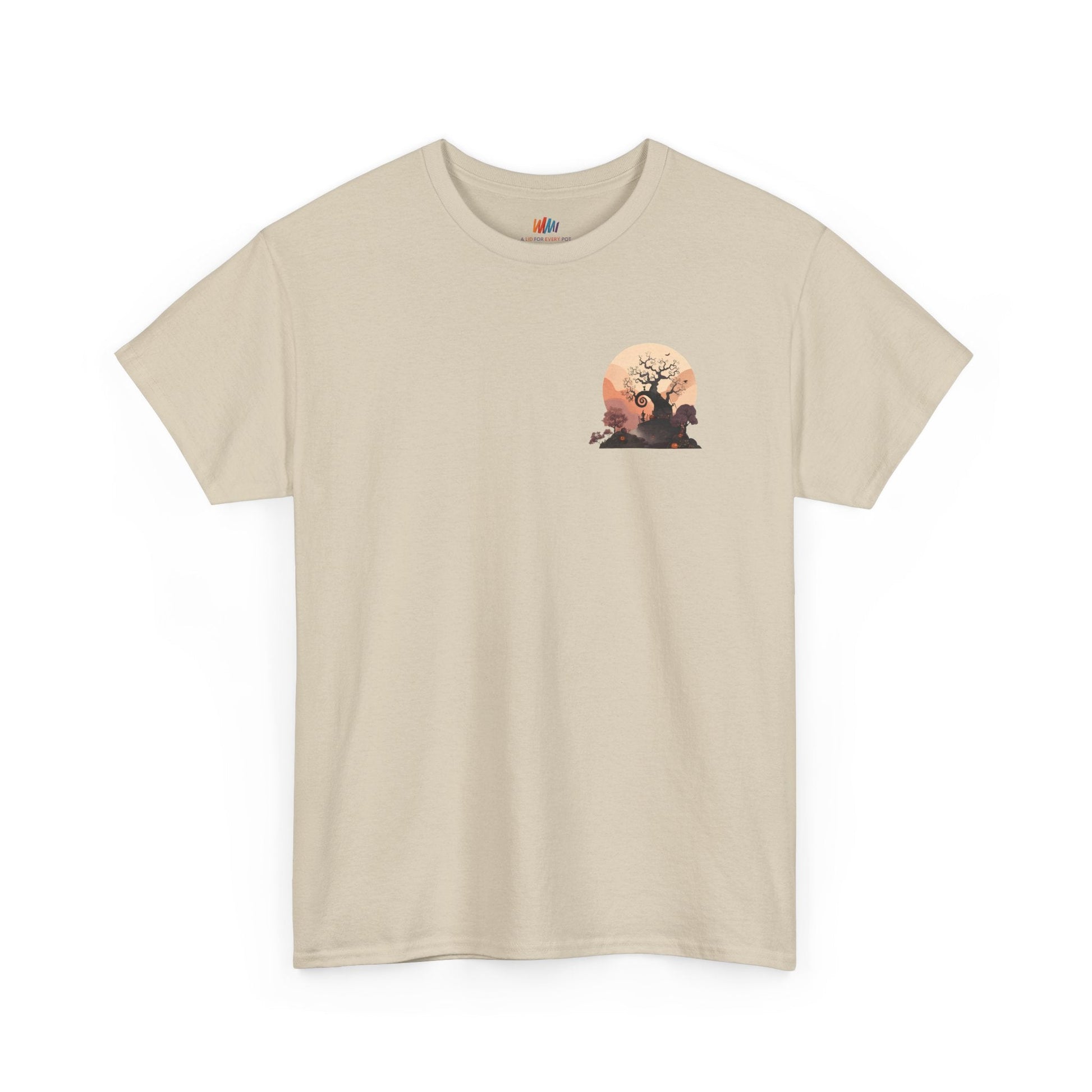 Spooky Sunset Tee, Halloween Shirt, Fall Apparel, Unisex Graphic Tee, Autumn Vibes, Cozy Casual Wear Printify