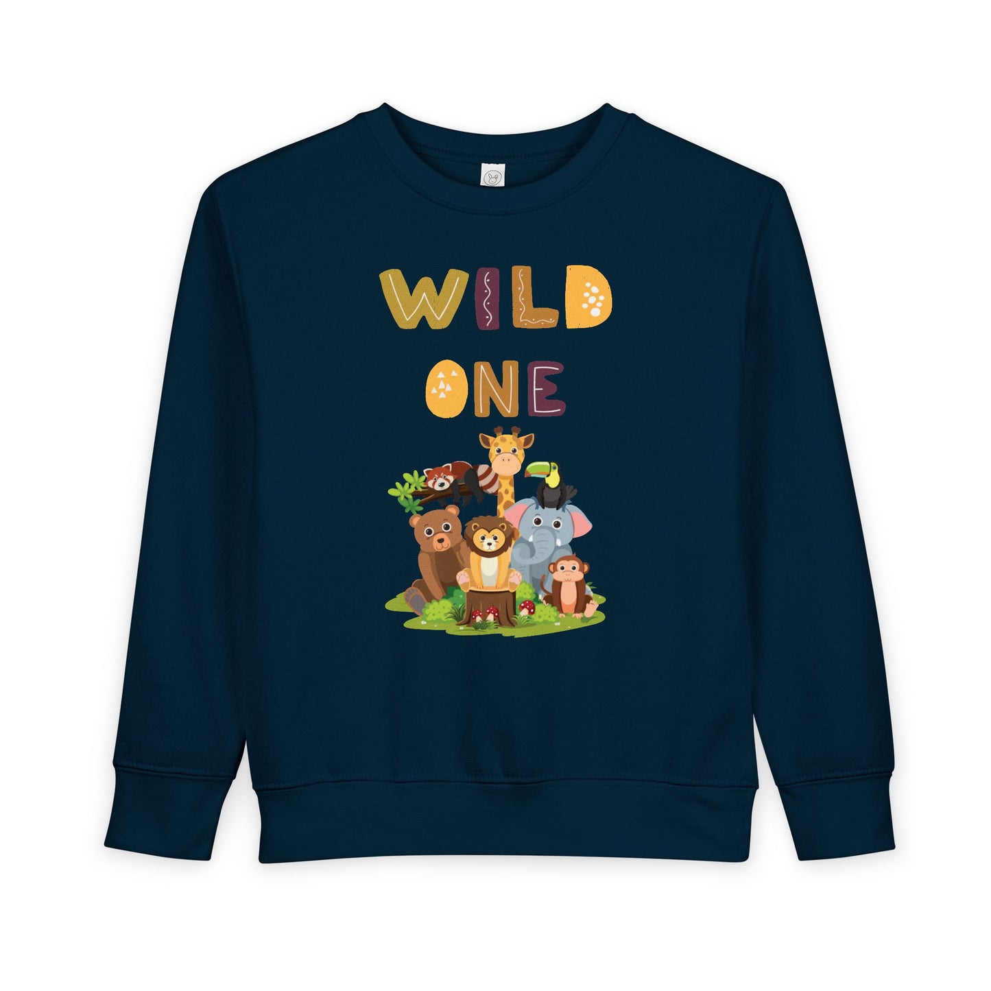 Wild One Toddler Sweatshirt - Cute Animal Design, Birthday Gift, Kids' Apparel, Playtime Outfit, Baby Shower Gift