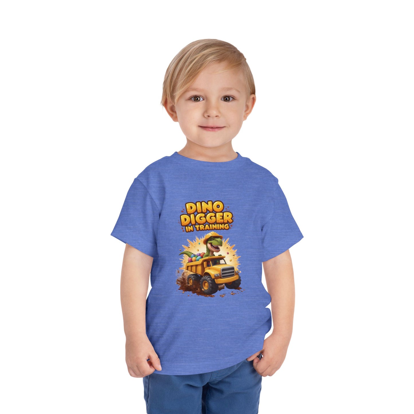 Dino Digger Toddler Tee - Fun Dino Excavator T-Shirt, Kids Gift, Birthday Outfit, Playwear, Cute Dinosaur Apparel