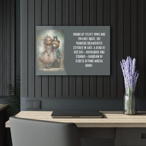 Acrylic Prints - Whimsical Girl and Bear French Cleat Hanging Frame with Enchanting Poem on the Horizontal Frames only. A Lid for Every Pot ~Everday Designz~