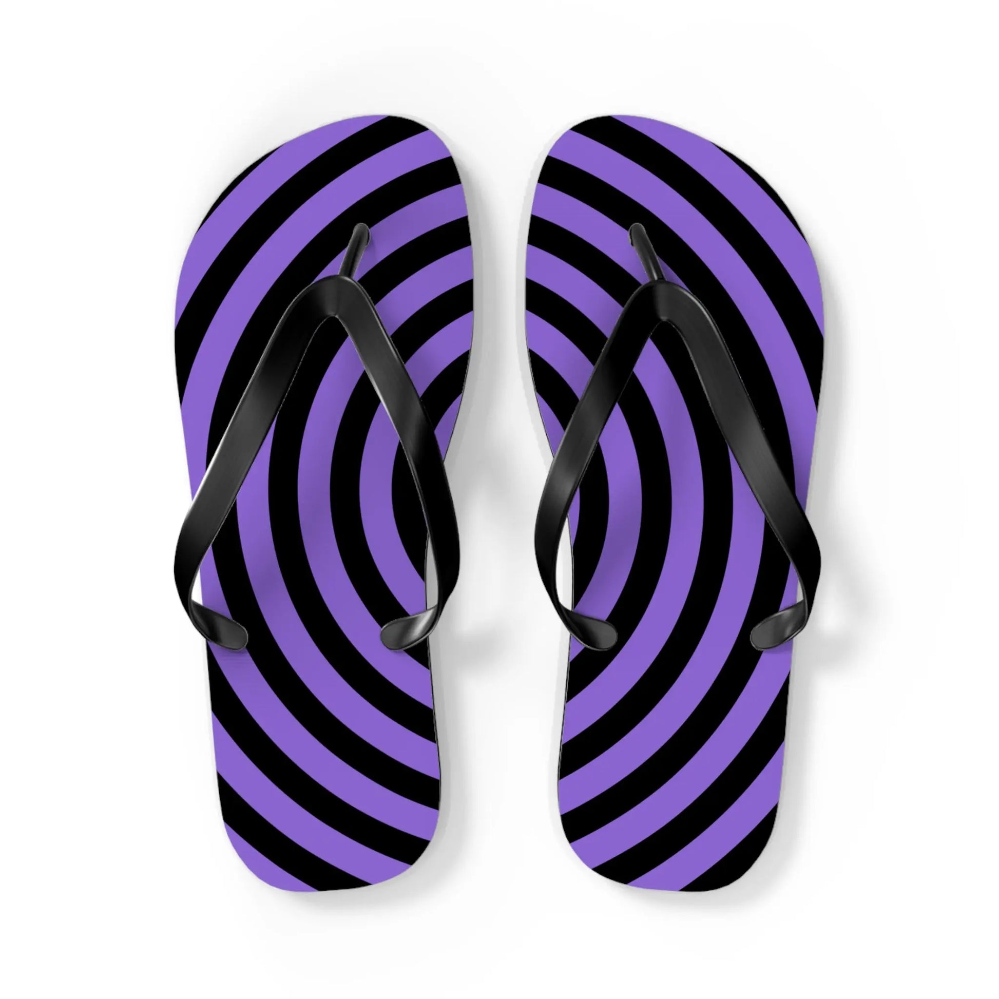 Spiral Flip Flops - Trendy Purple Design for Beach Days Printify