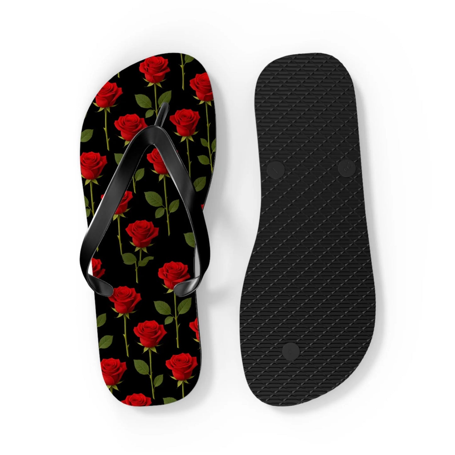 Flip Flops - Long Stemmed Roses Beach Sandals Printify