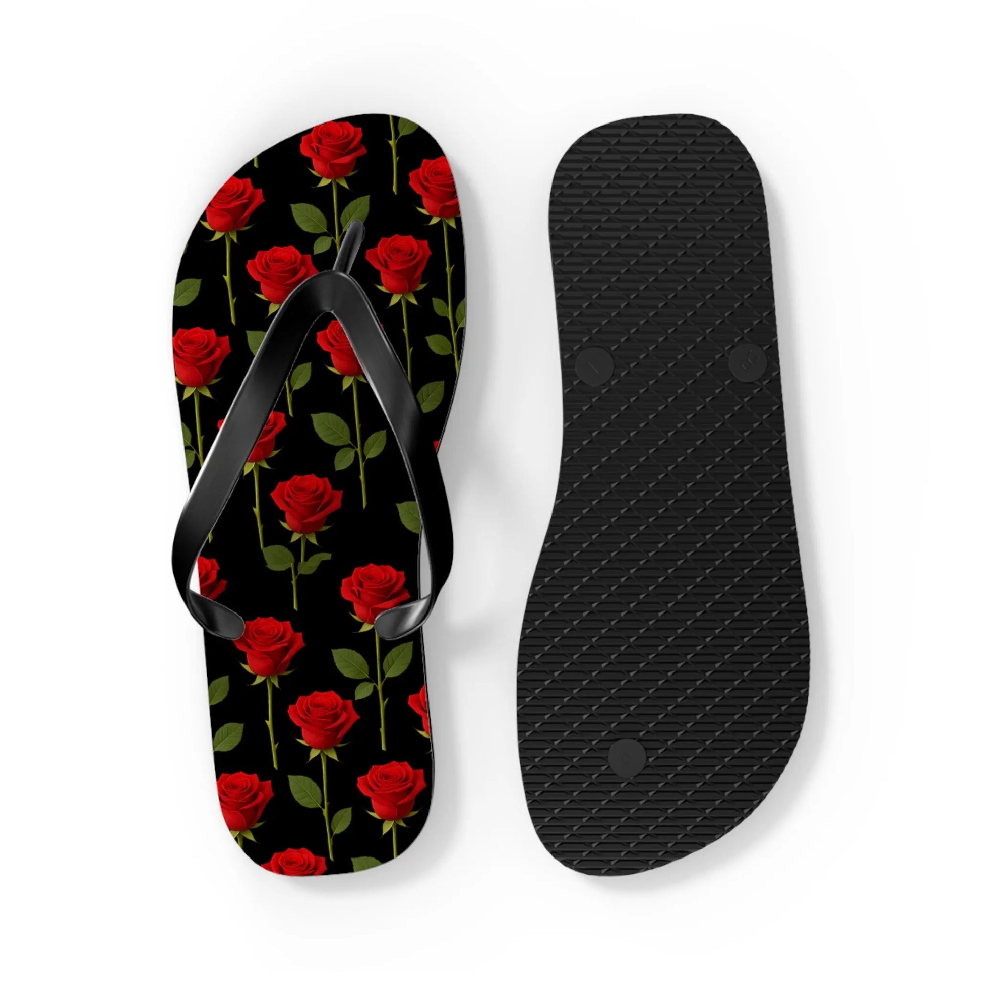 Flip Flops - Long Stemmed Roses Beach Sandals Printify