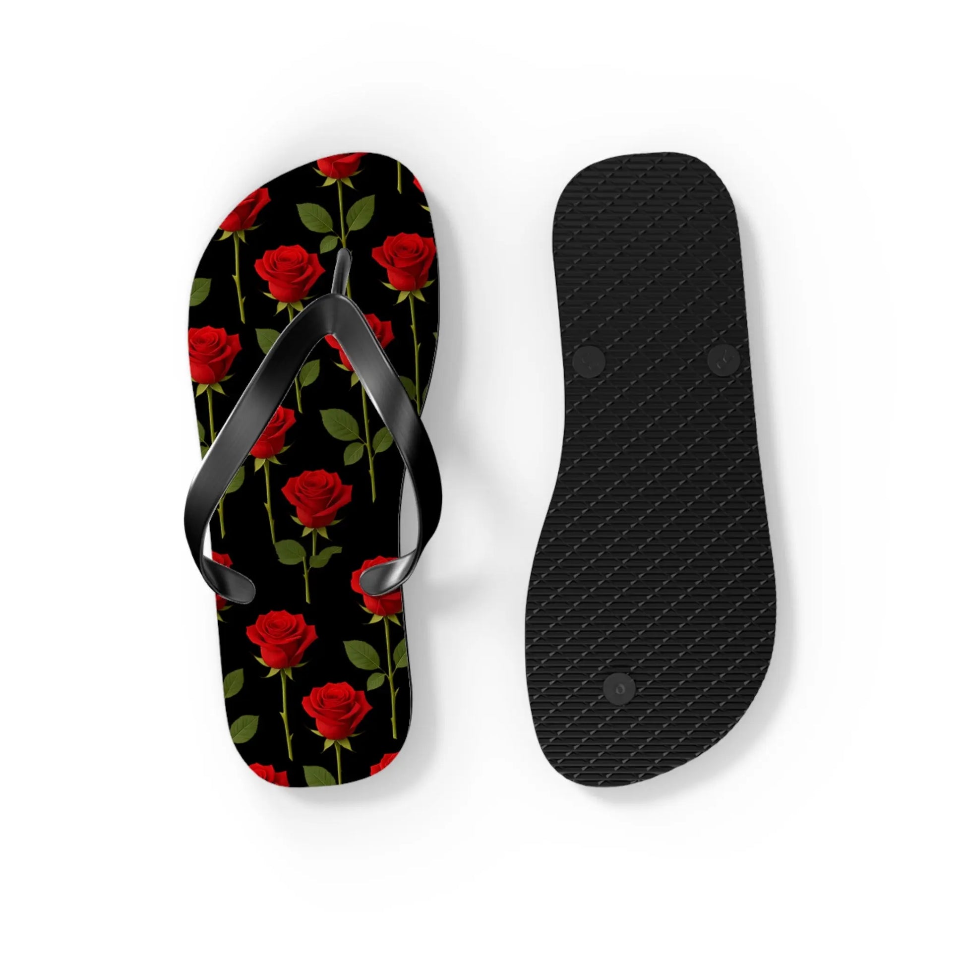 Flip Flops - Long Stemmed Roses Beach Sandals Printify