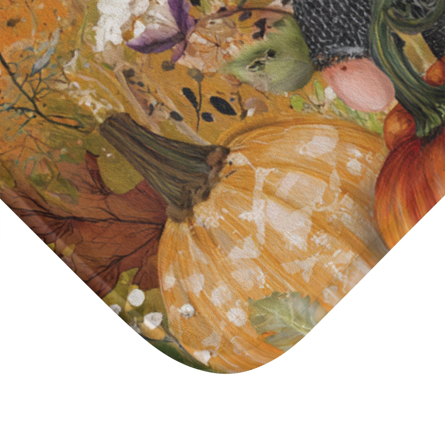 Fall Gnome Bath Mat - Cozy Autumn Decor, Pumpkin Themed, Perfect for Halloween, Thanksgiving, Home Entryway, Bathroom Accent