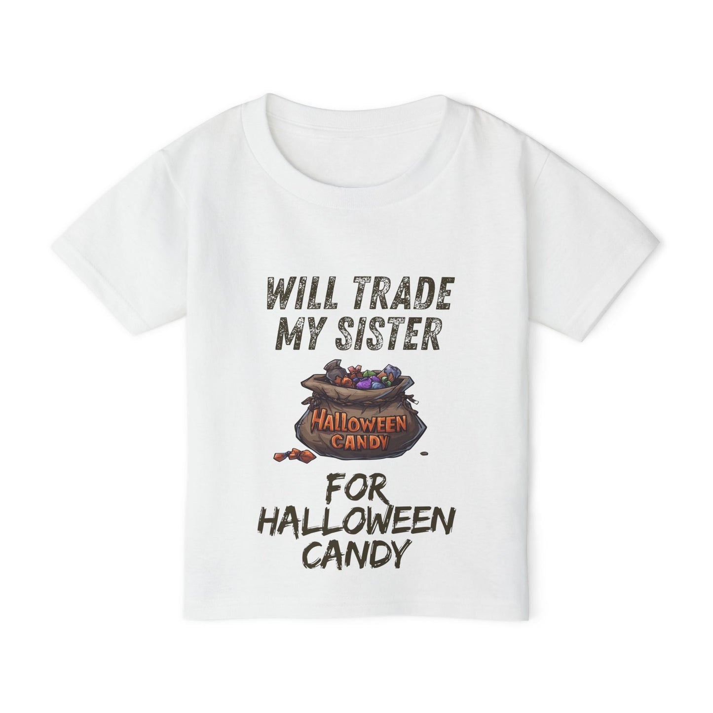Funny Halloween Toddler T-Shirt, Funny Kid's Tee, Will Trade My Sister for Candy, Halloween Costume, Kids Party Apparel