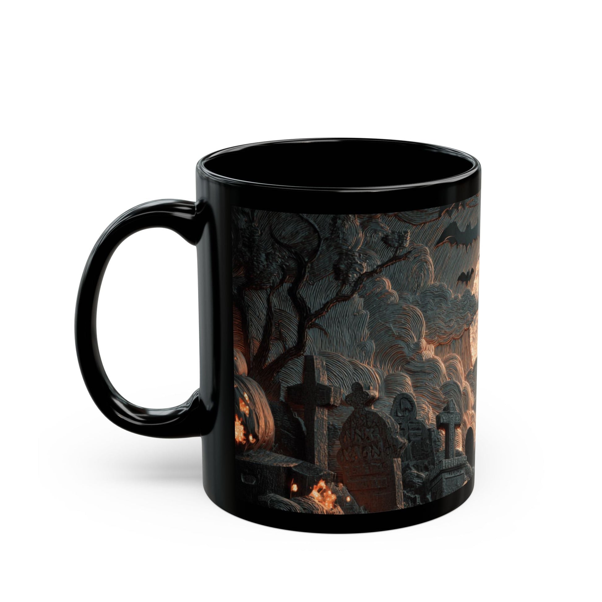 Spooky Witching Hour Mug - Perfect for Halloween Coffee Lovers, Black Ceramic Cup, Gift for Witch Fans, Unique Kitchen Decor, [...] Printify