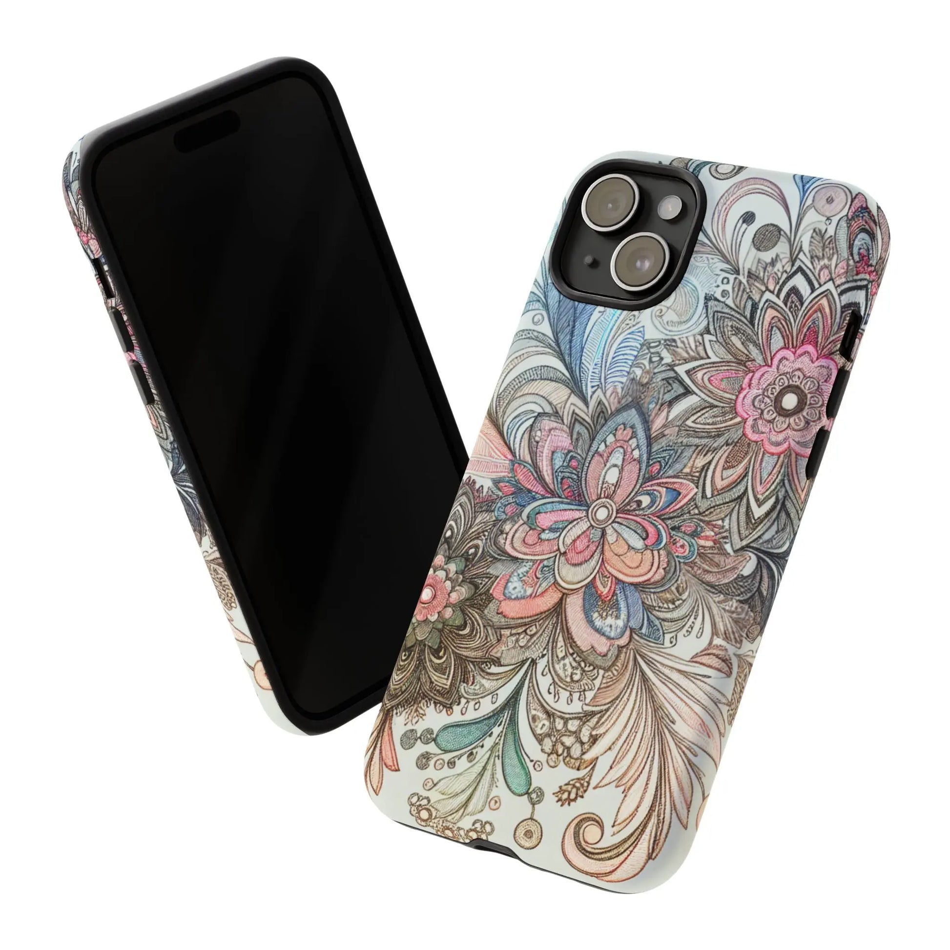 Floral Phone Case, Tough Cases, Protective mobile cover for flower lovers, Gift for her, Stylish phone accessory, Unique floral [...] Printify