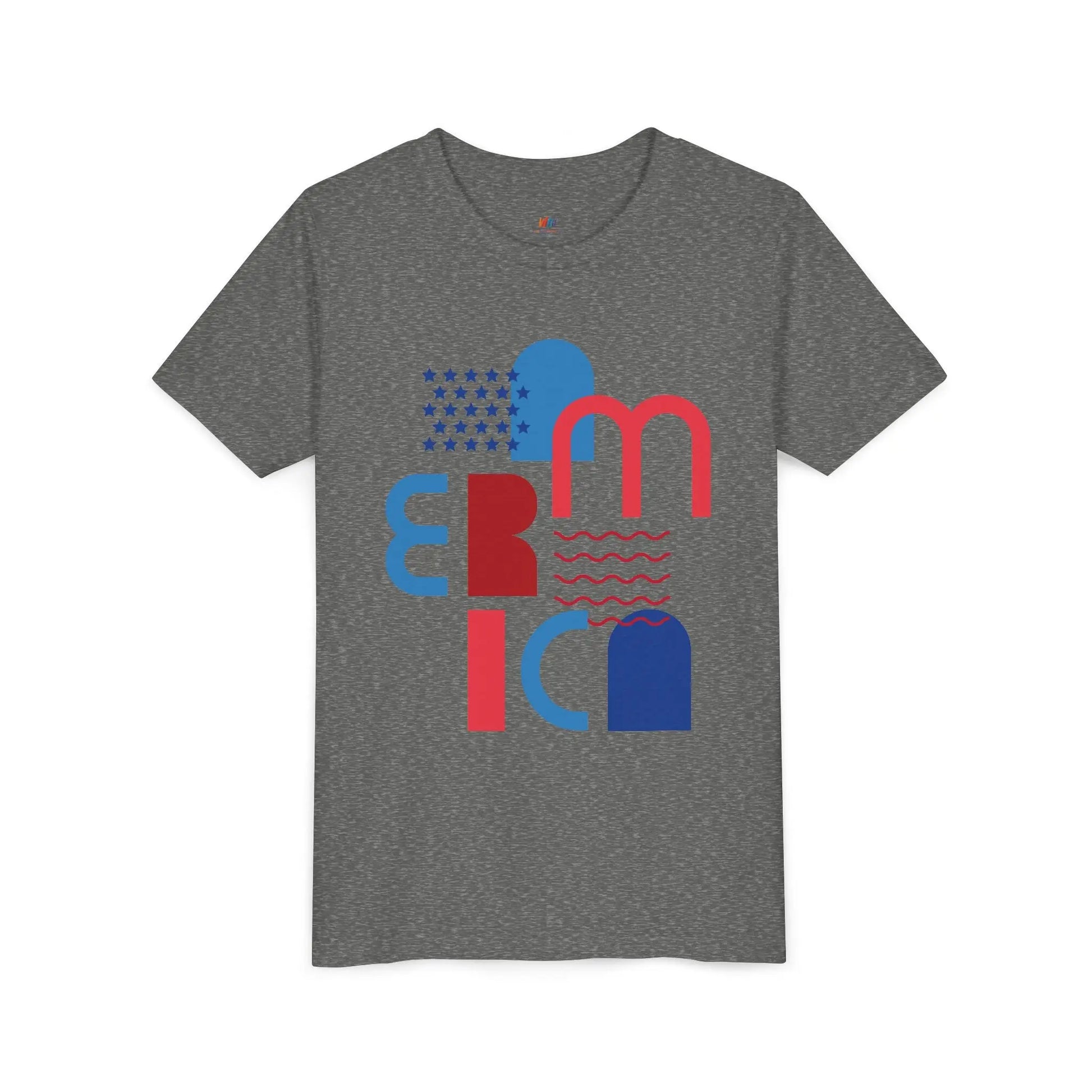 Youth Americana Short Sleeve Tee, Summer Fun Shirt, Patriotic Kids Top, Gift for Independence Day, Red White Blue Tee Printify