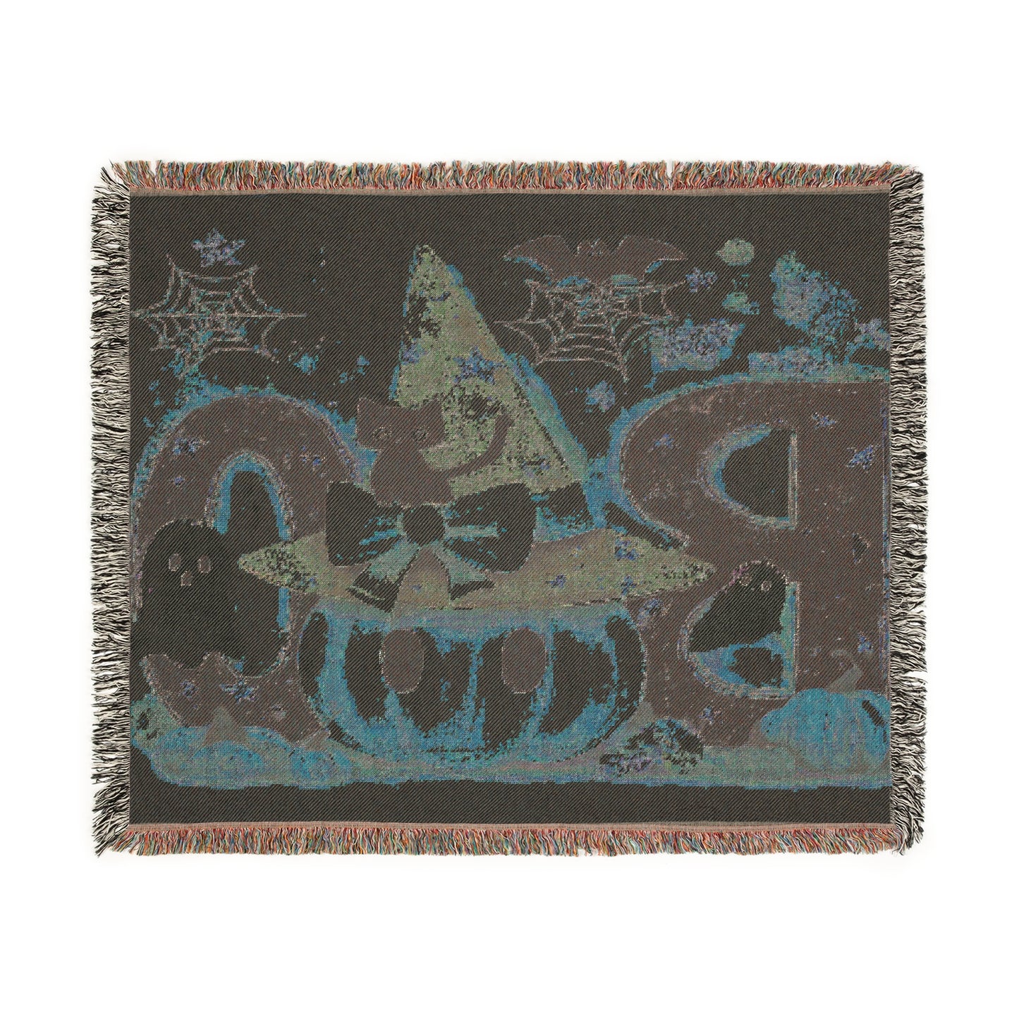 Halloween Woven Blanket, Cozy Throw, Spooky Decor, Autumn Gift, Fall Home Accent