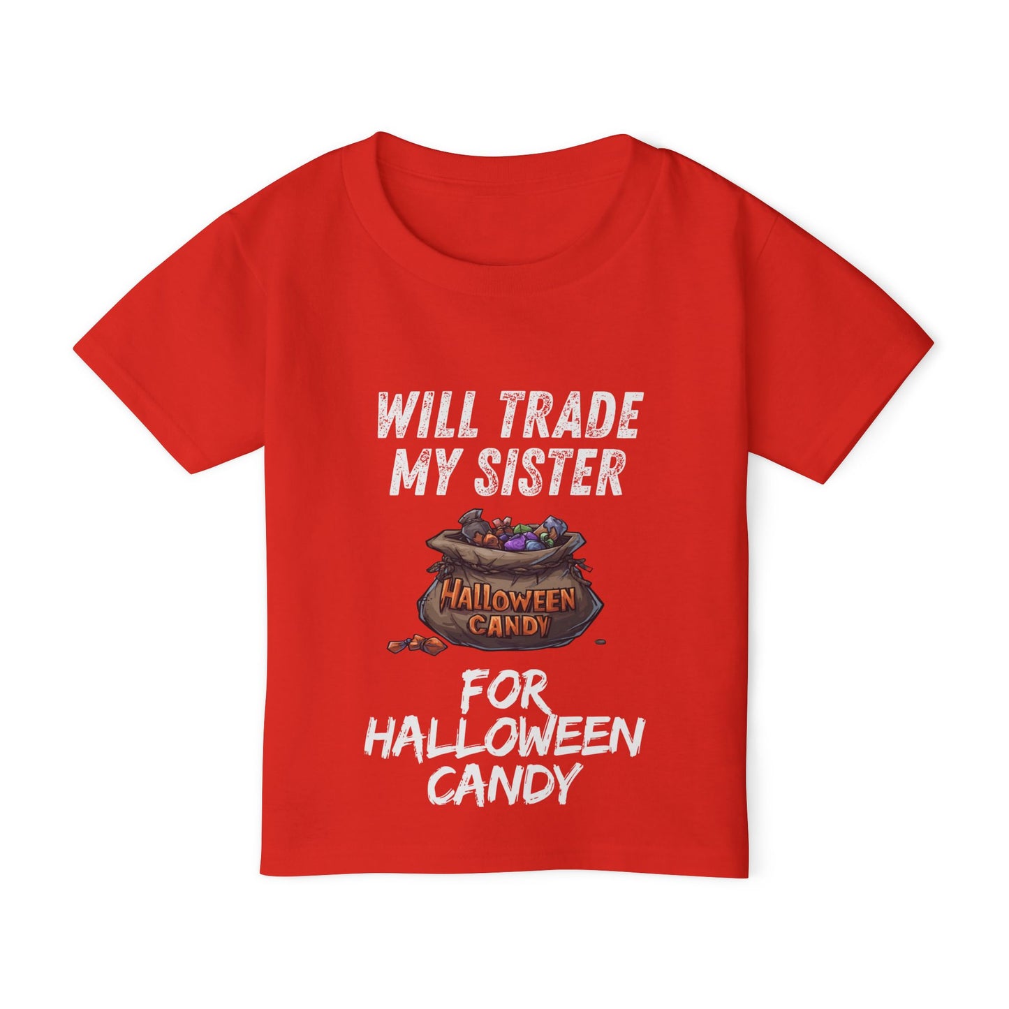 Funny Halloween Toddler T-Shirt, Funny Kid's Tee, Will Trade My Sister for Candy, Halloween Costume, Kids Party Apparel