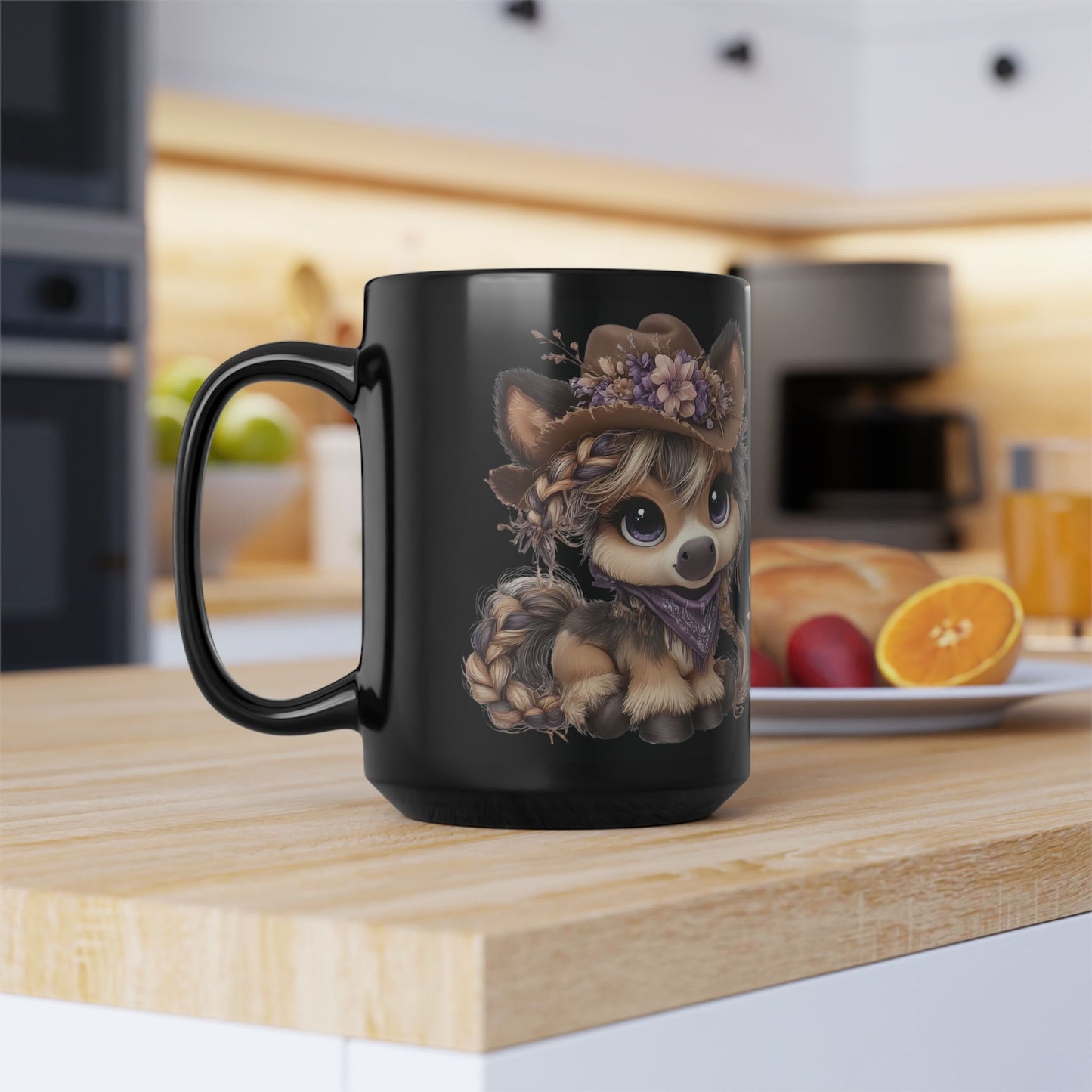 Cowgirl Pony Coffee Mug Yee Haw Coffee Black Glossy Cup 11oz and 15oz