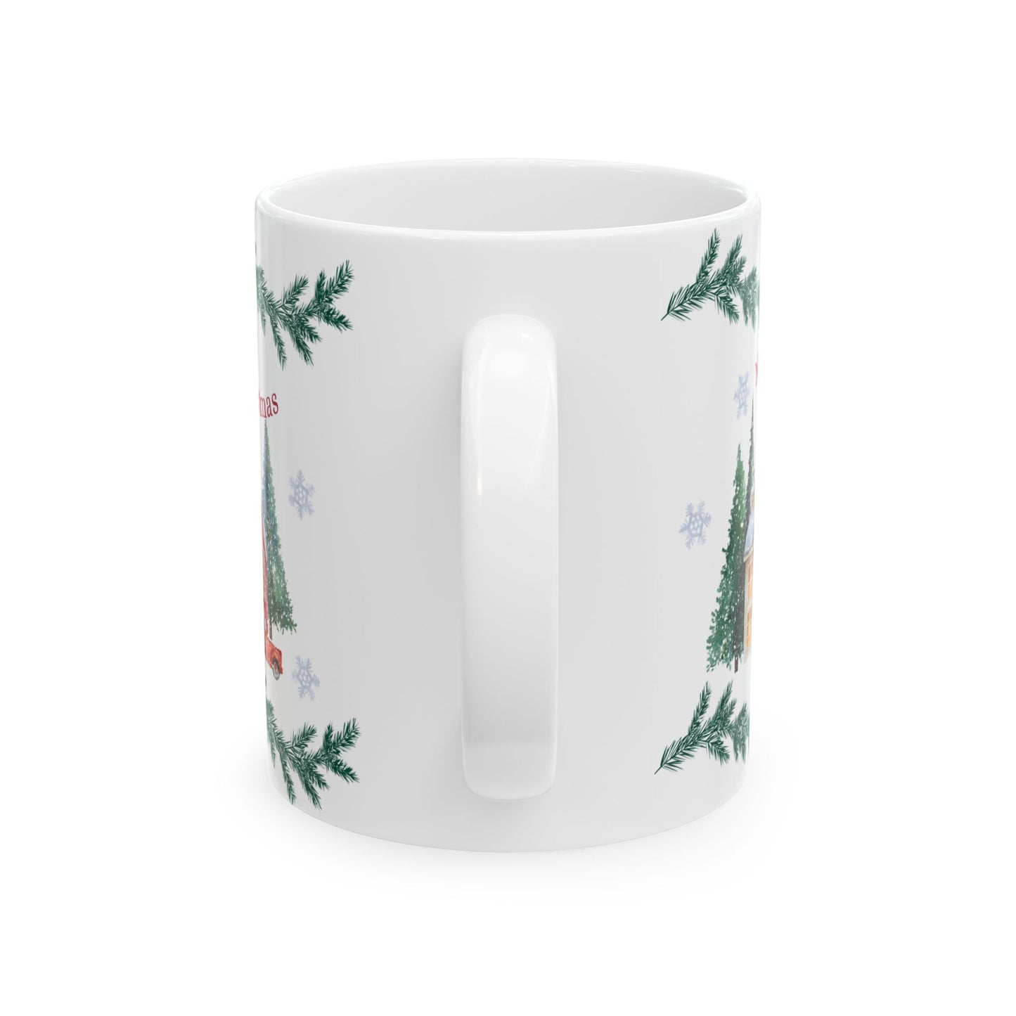 Christmas-Themed Ceramic Mug, Holiday Gift, Festive Drinkware, Winter Decor, Home & Kitchen, Coffee/Tea Cup