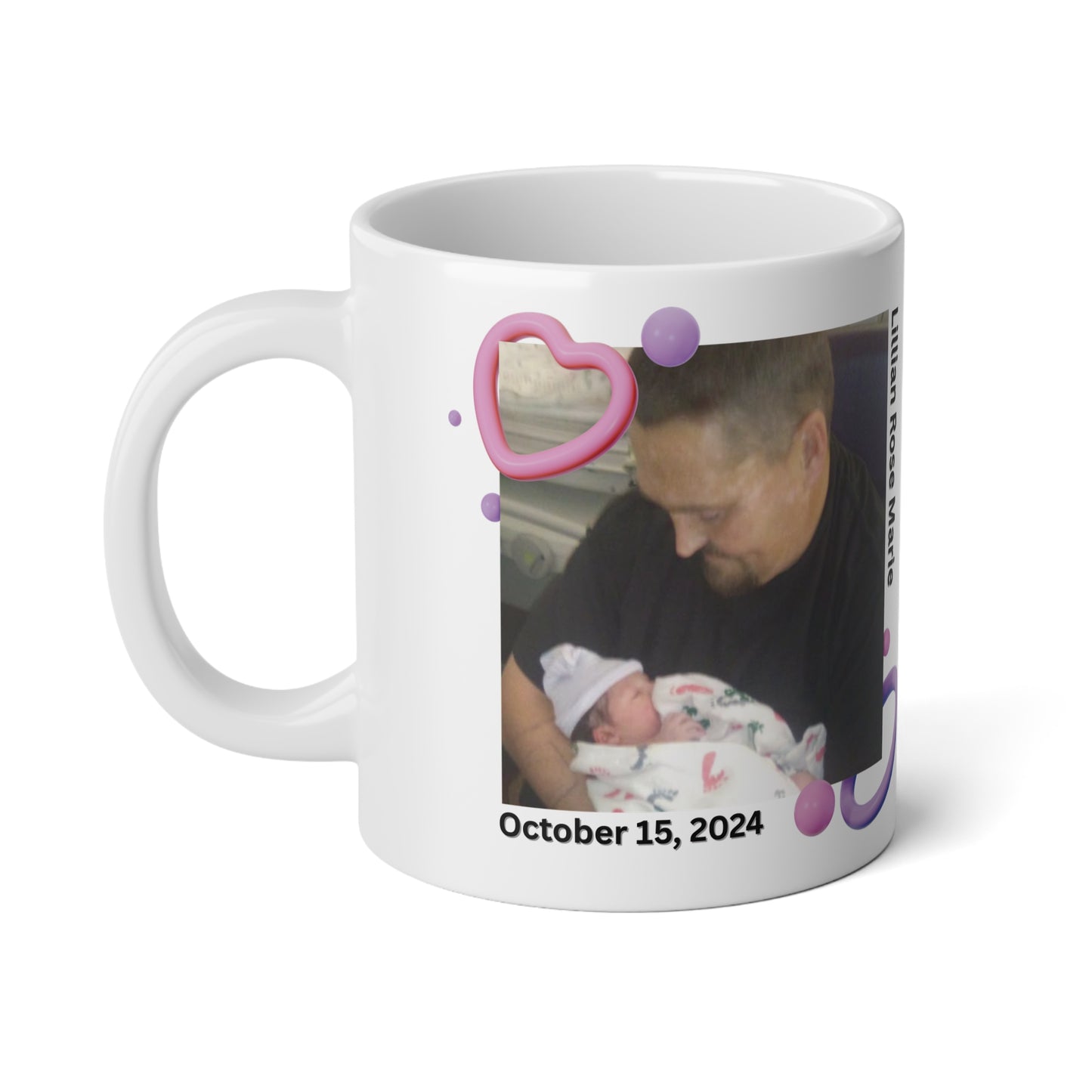 Personalized Jumbo Mug, Coffee Lover Gift, Custom Photo Mug, Heartfelt Father's Day, Birthday, Meaningful Keepsake