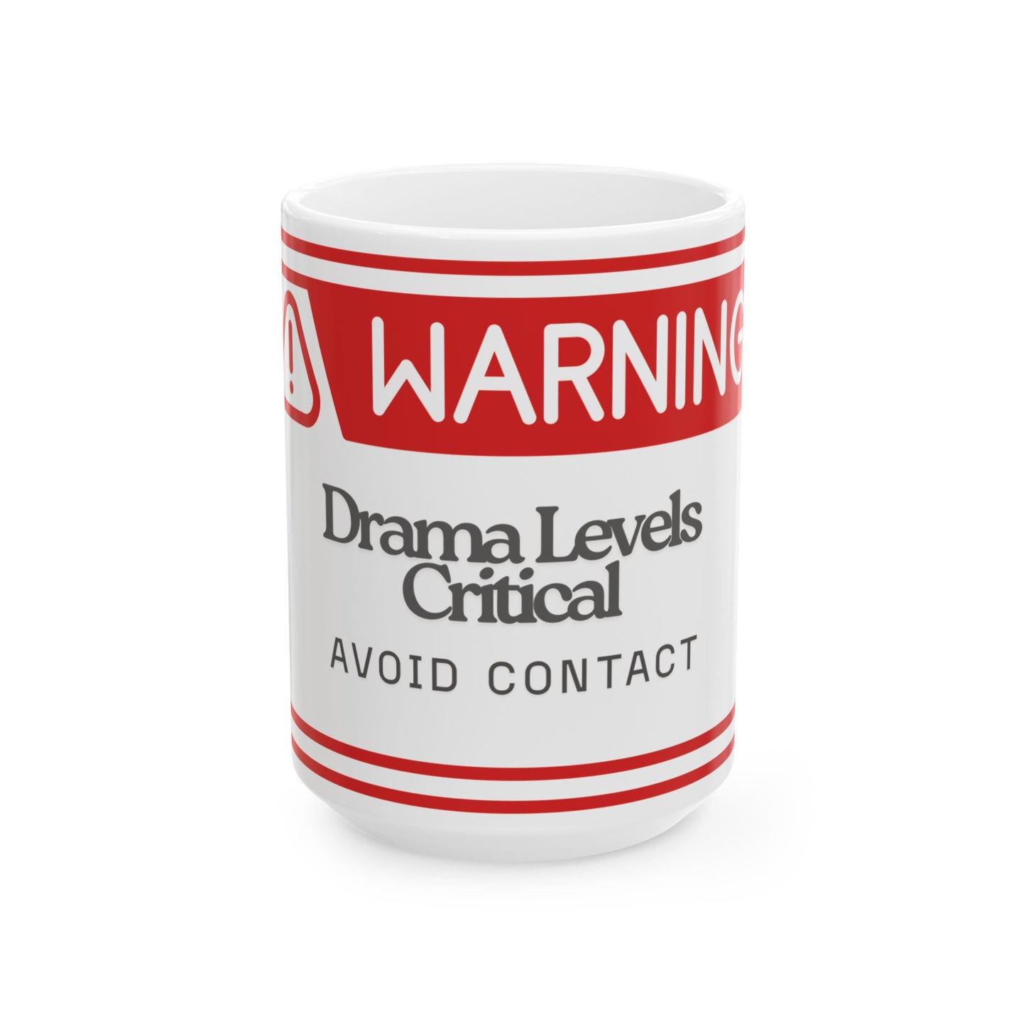 Warning Mug - Dram Level Critical Avoid Contact| Funny Coffee Cup, Gift for Coworkers, Mom, Dad, Humorous Office Mug, Unique Kitchen Decor