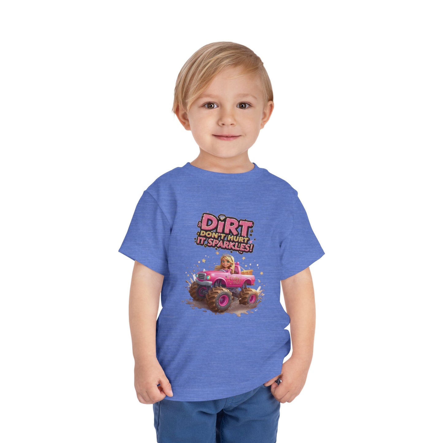 Toddler Tee, Princess in a Pink Monster Truck Dirt Don't Hurt It Sparkles Shirt, Kids Birthday Gift, Cute Girl's Top, Baby Shower Present,