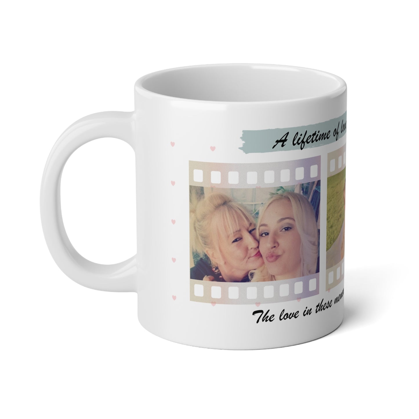 Personalized Memory Mug, 20oz Photo Jumbo Mug, Custom Family Picture Cup, Gift for Mom, Keepsake Coffee Mug