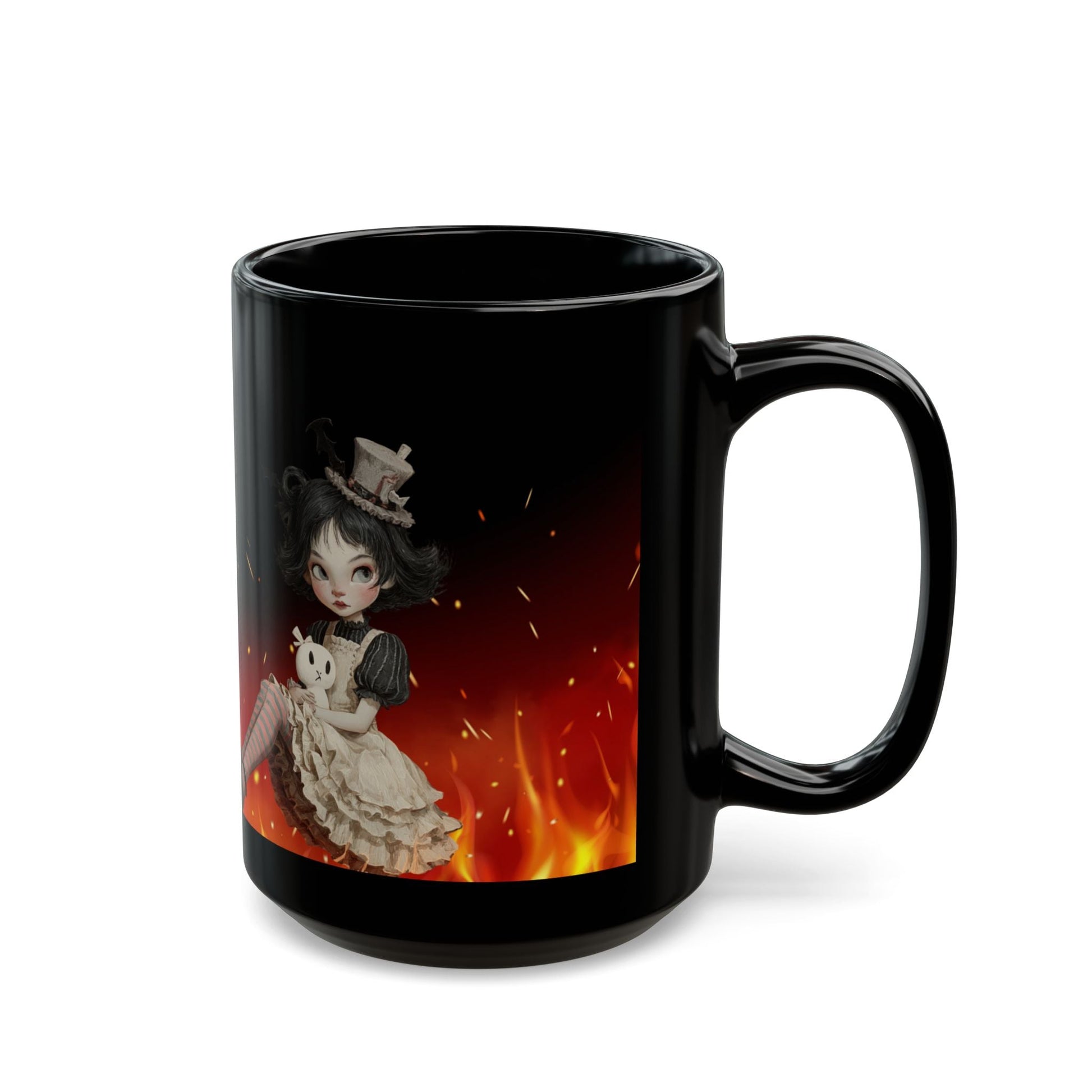 Halloween Themed Black Mug - Trick or Treat Design, Spooky Coffee Cup, Gift for Kids and Adults, Fall Decor, Fun Halloween Party | Unique Everyday Designz Home, Gifts & Apparel A Lid for Every Pot ~Everyday Designz~