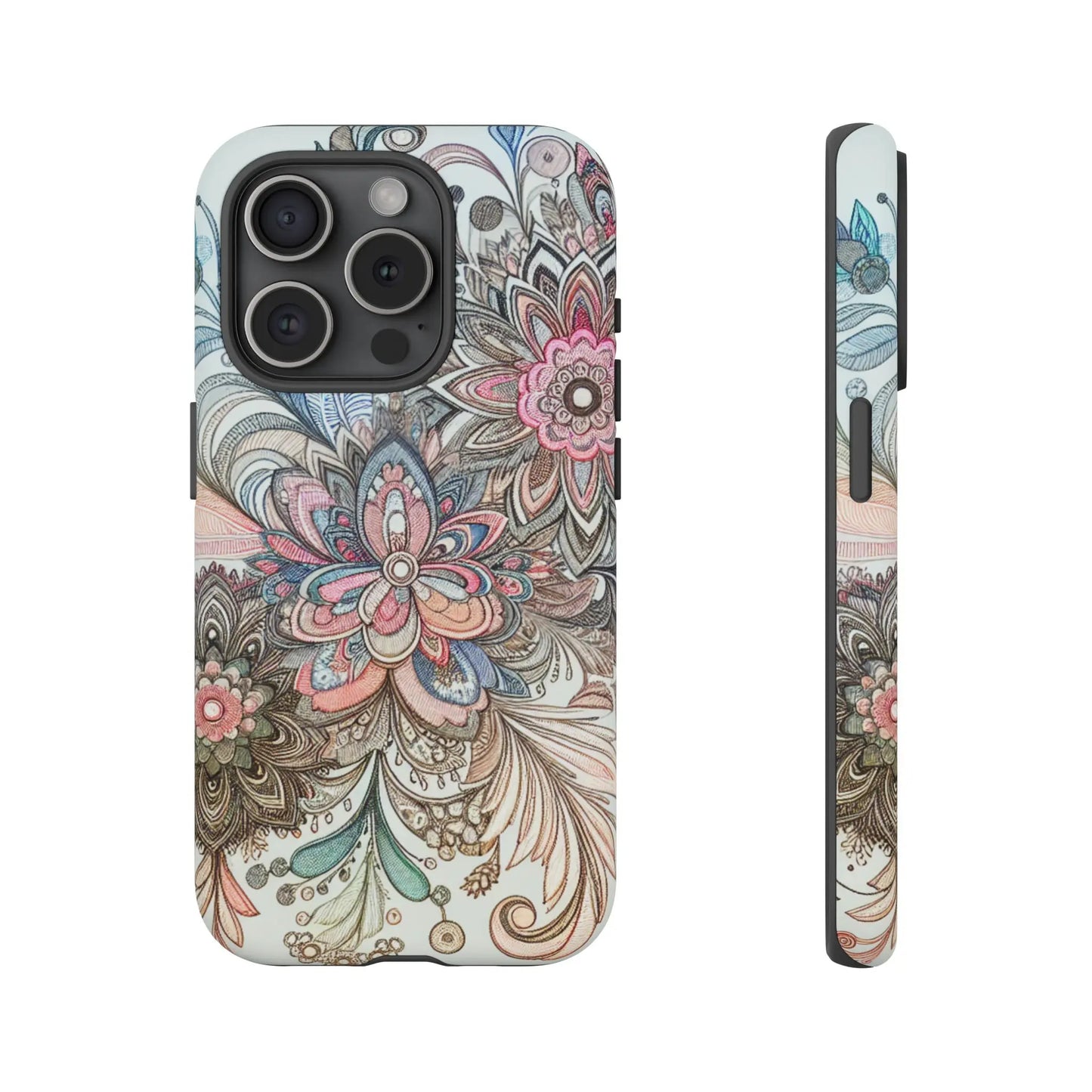 Floral Phone Case, Tough Cases, Protective mobile cover for flower lovers, Gift for her, Stylish phone accessory, Unique floral [...] Printify