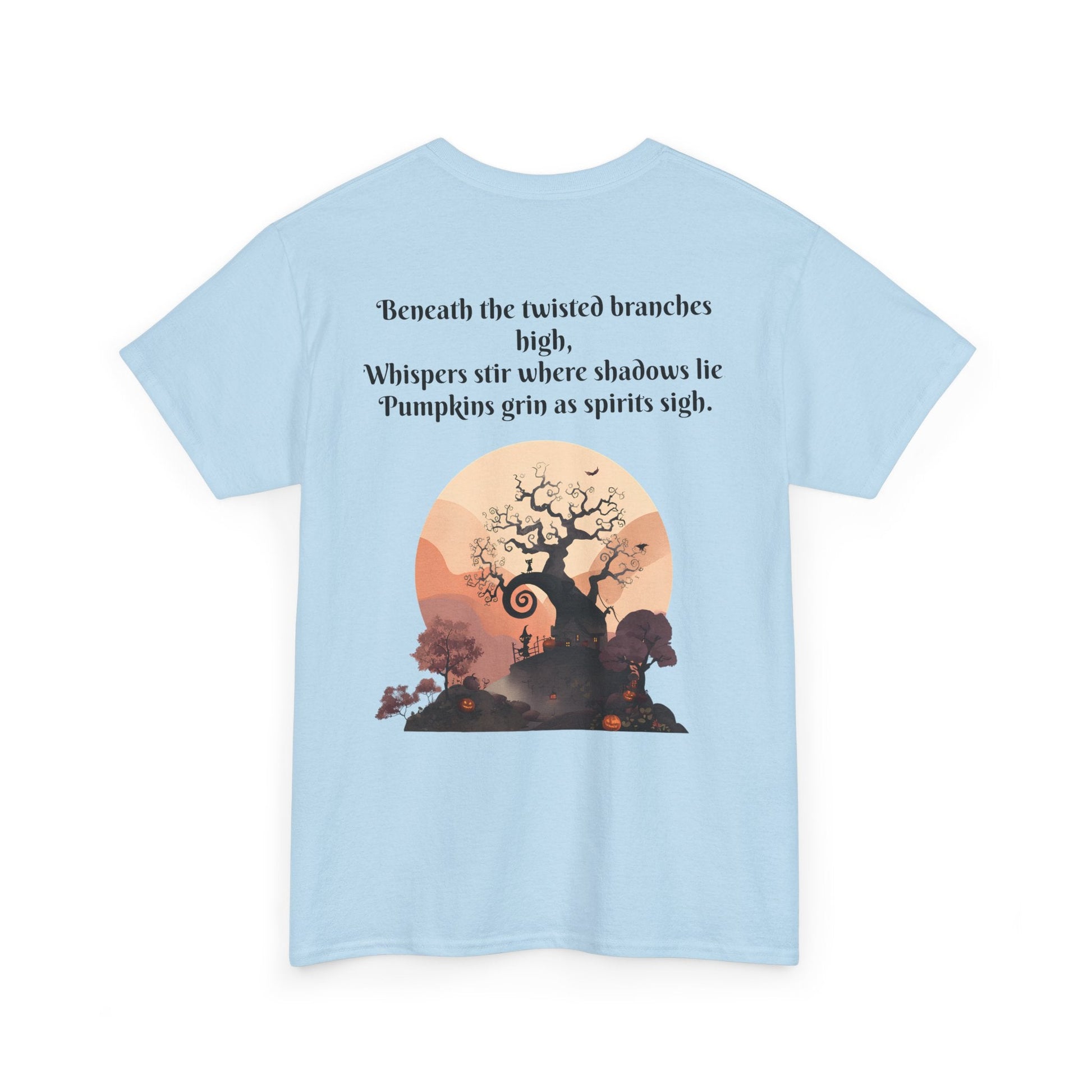 Spooky Sunset Tee, Halloween Shirt, Fall Apparel, Unisex Graphic Tee, Autumn Vibes, Cozy Casual Wear Printify