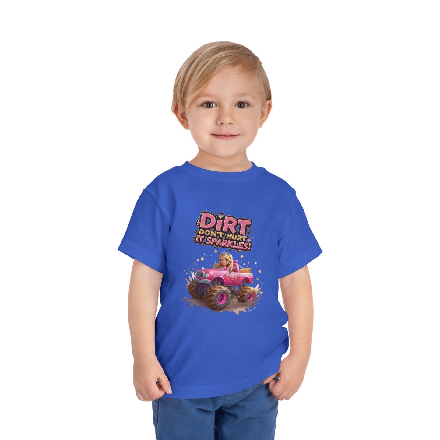 Toddler Tee, Princess in a Pink Monster Truck Dirt Don't Hurt It Sparkles Shirt, Kids Birthday Gift, Cute Girl's Top, Baby Shower Present,