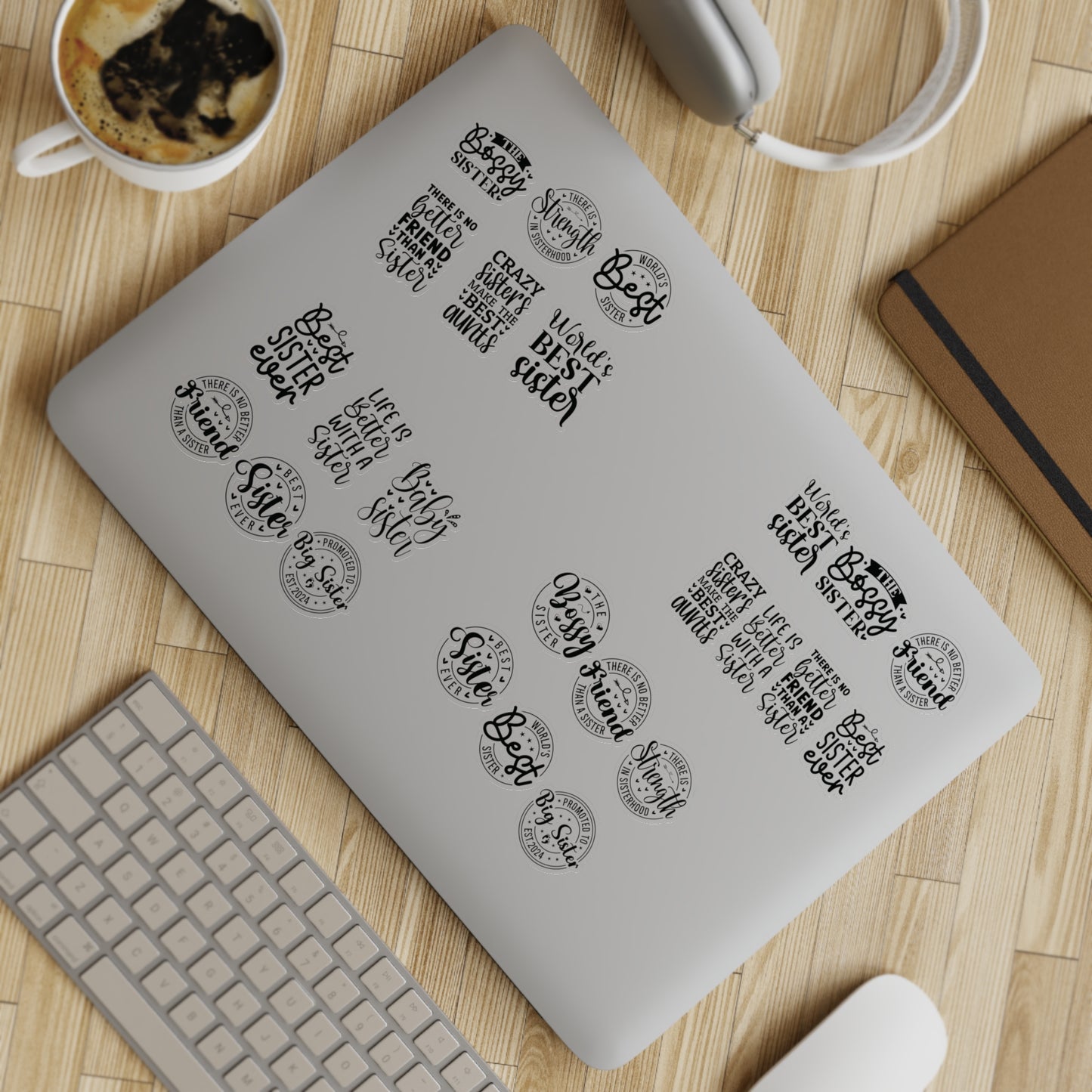 Sisterhood Sticker Bundle | 5 Sheets (125 Stickers) | White, Transparent or Holographic | Big Sister, Little Sis, Best Sister Gift