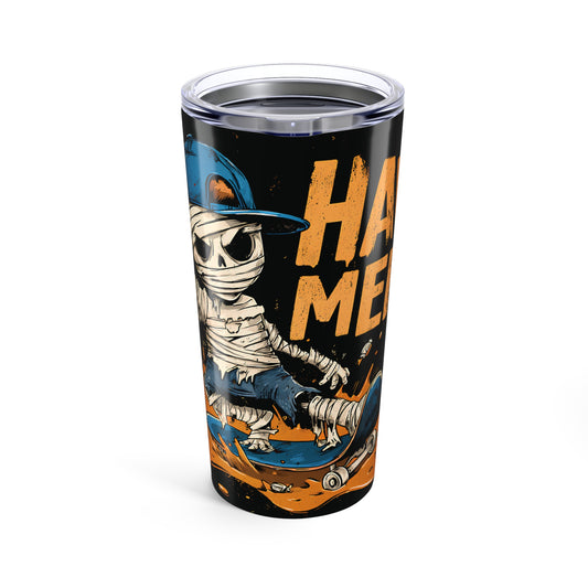 Halloween Tumbler, Mummy Skater 20oz Cup, Hawt Mess Express Coffee Mug, Funny Halloween Drinkware, Spooky Drink Container