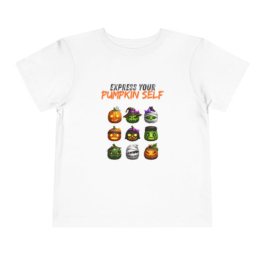 Toddler Halloween Pumpkin Tee, Kids Halloween T-Shirt, Cute Pumpkin Shirt, Toddler Pumpkin Self Tee, Trick or Treat Outfit, Fall [...] - A Lid for Every Pot ~ Everyday Designz ~
