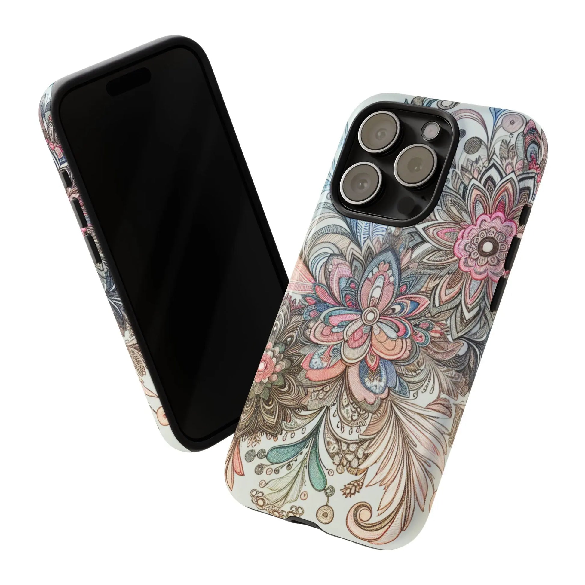 Floral Phone Case, Tough Cases, Protective mobile cover for flower lovers, Gift for her, Stylish phone accessory, Unique floral [...] Printify