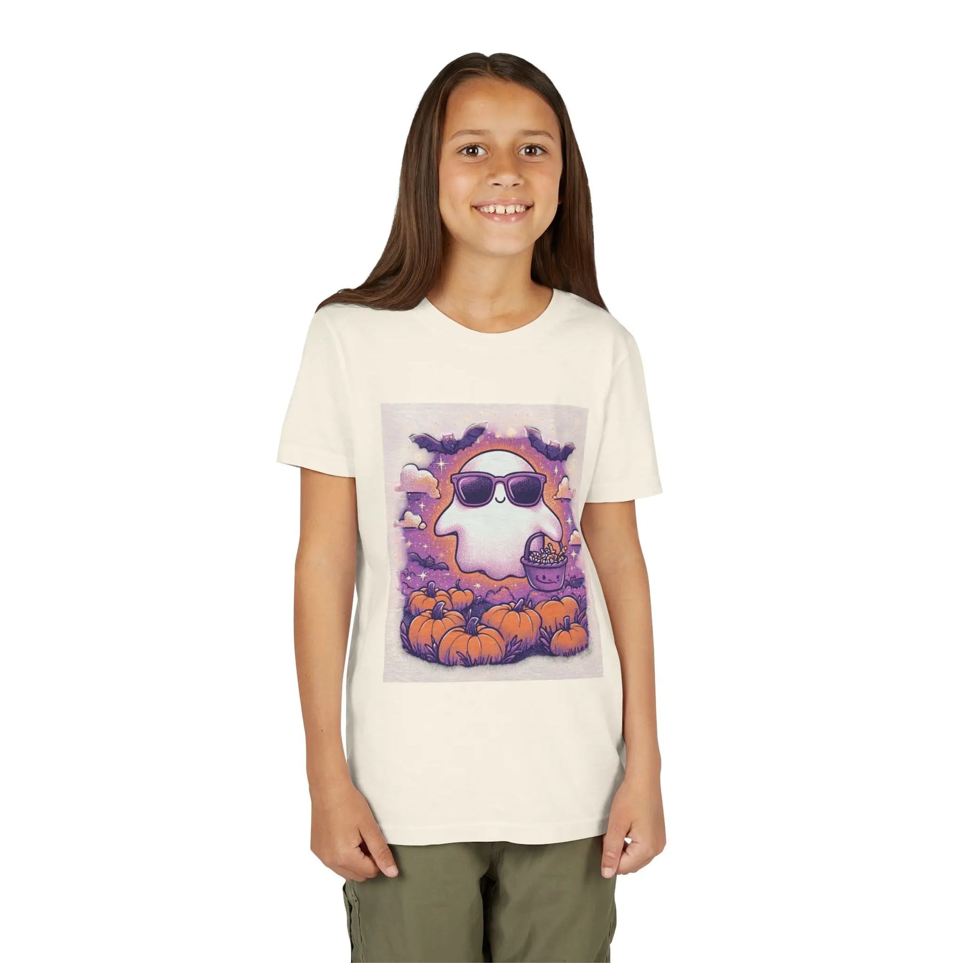 Adorable Ghost Halloween Tee, Youth Short Sleeve T-Shirt Printify