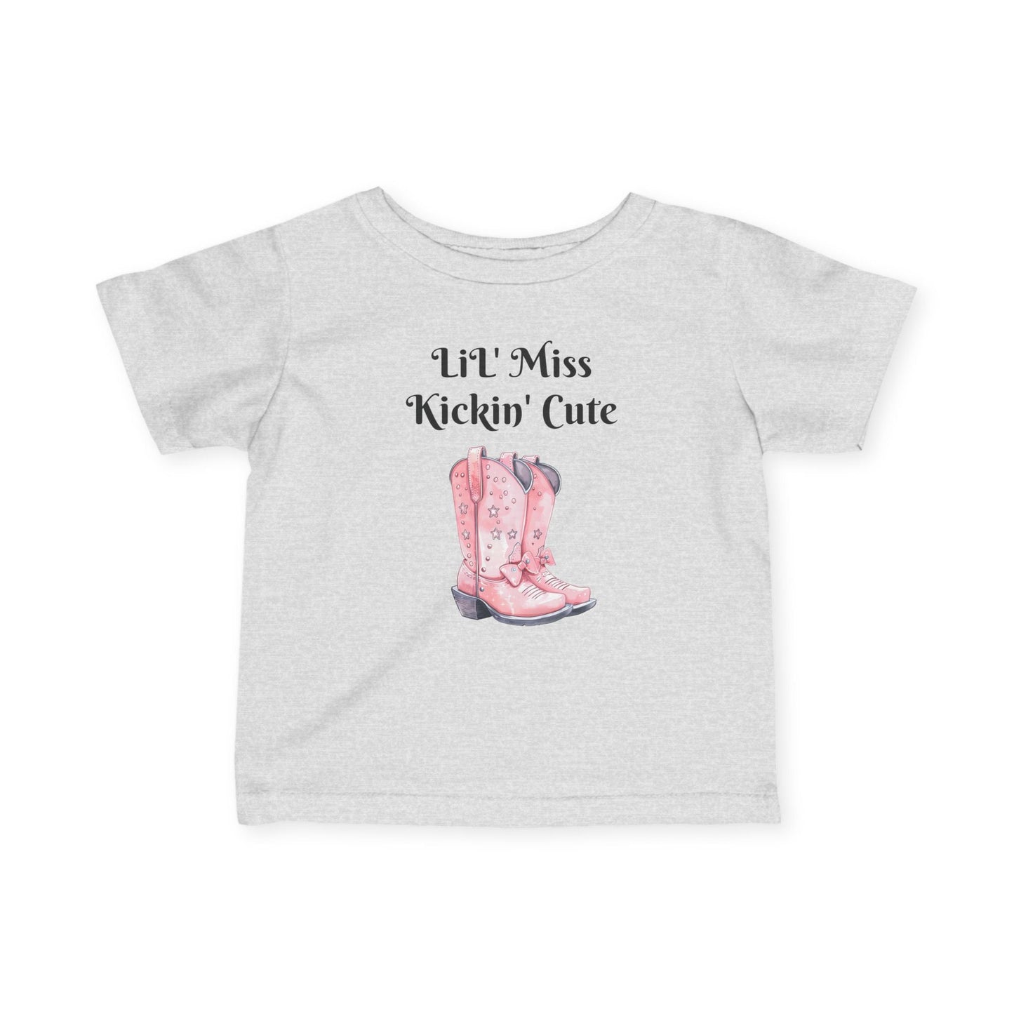 Lil' Miss Kickin' Cute Infant Tee, Baby Shirt, Toddler Clothing, Western Theme Outfit, Cute Baby Gift, Birthday Present Printify