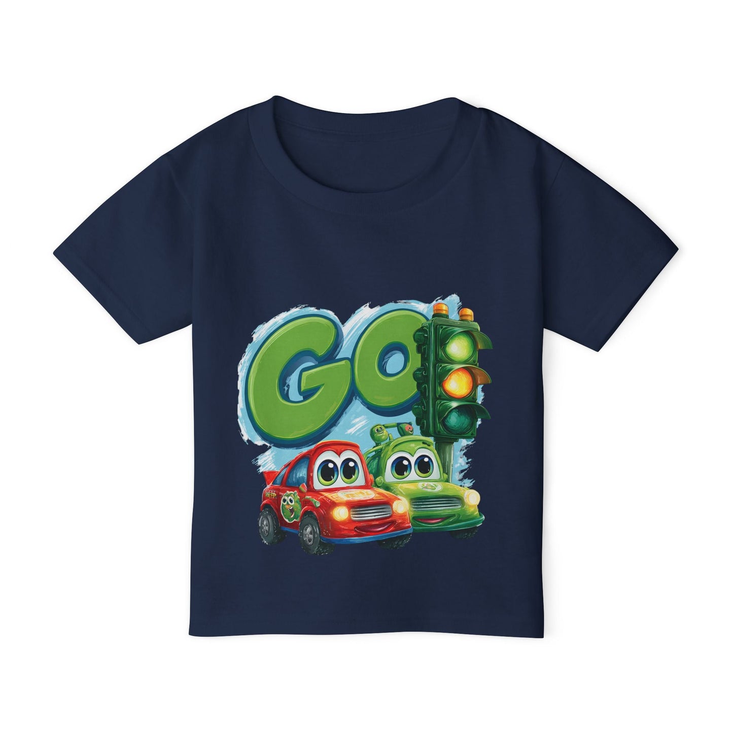 Colorful Kids' Tee with Cars Design, Toddler T-shirt, Go Traffic Shirt, Fun Playtime Apparel, Gift for Birthdays or Holidays Printify