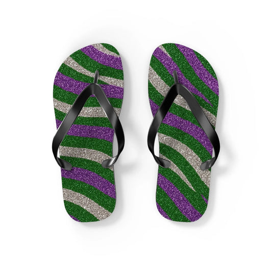 Vibrant Striped Flip Flops for Summer, Beach, Pool, Vacation, Trendy Footwear Printify