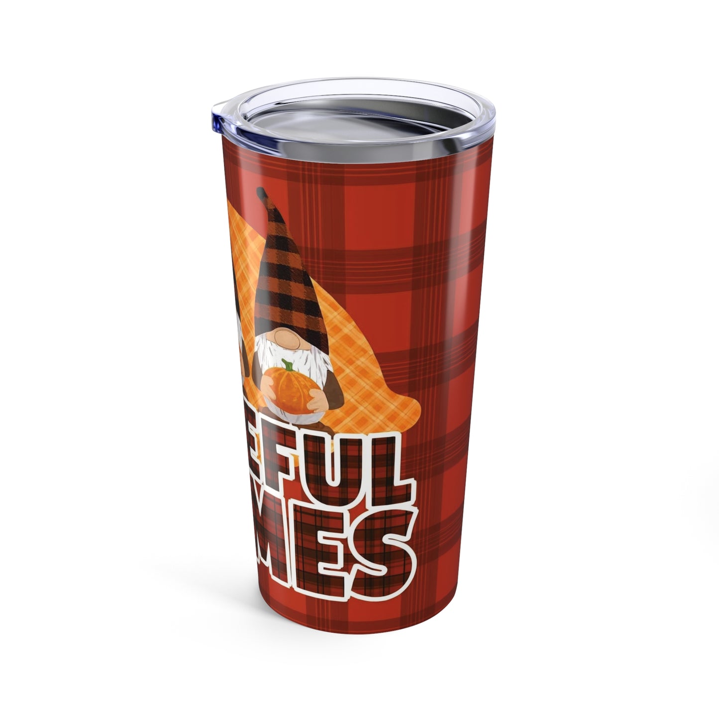 Thanksgiving Tumbler, Grateful Gnome Travel Mug, Fall Vibes Drinkware, Autumn Coffee Cup, Pumpkin Decor Tumbler, Holiday Gift