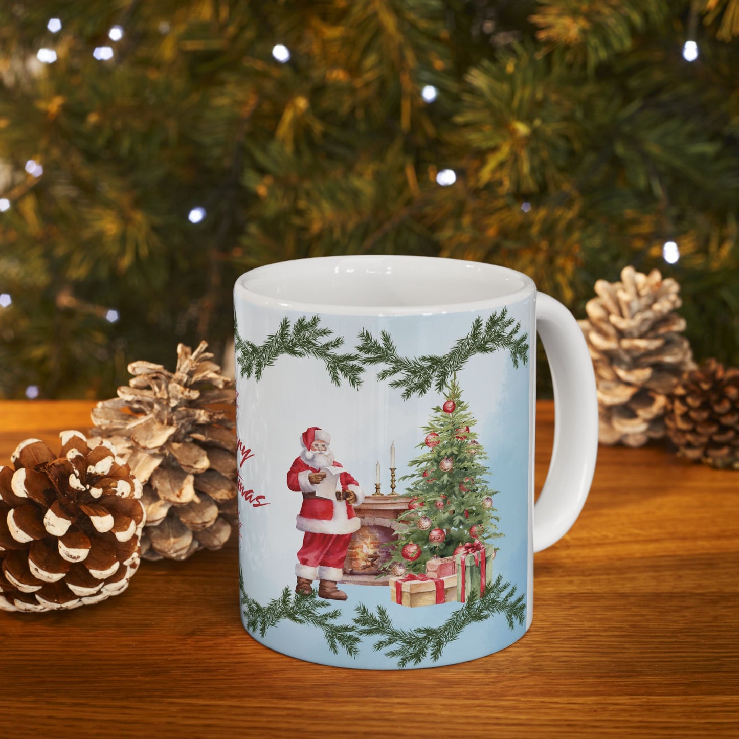 Merry Christmas Ceramic Mug, Holiday Gift, Festive Coffee Cup, Christmas Decor, Seasonal Beverageware