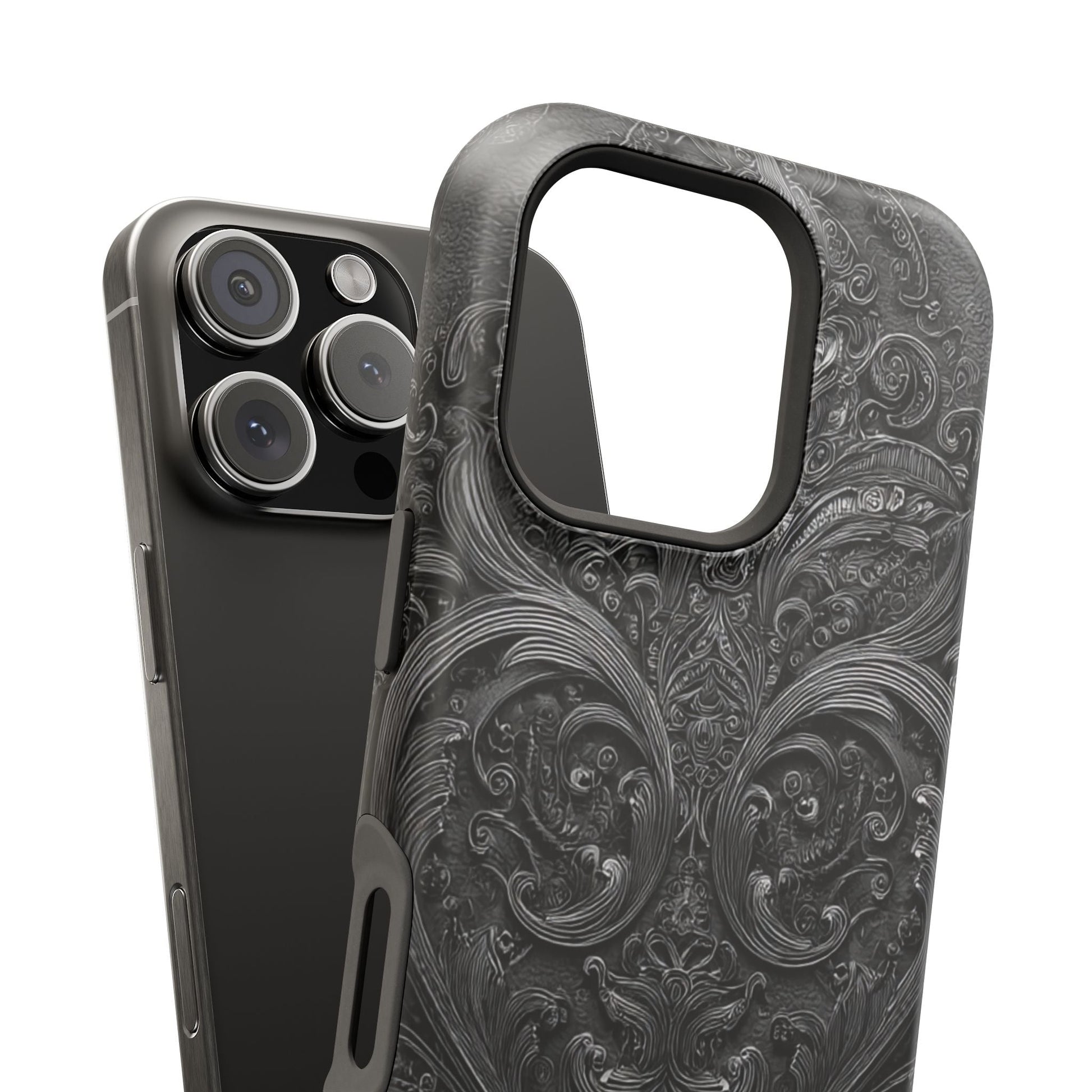Phone Cases - Elegant Vintage Black Lace Design Printify