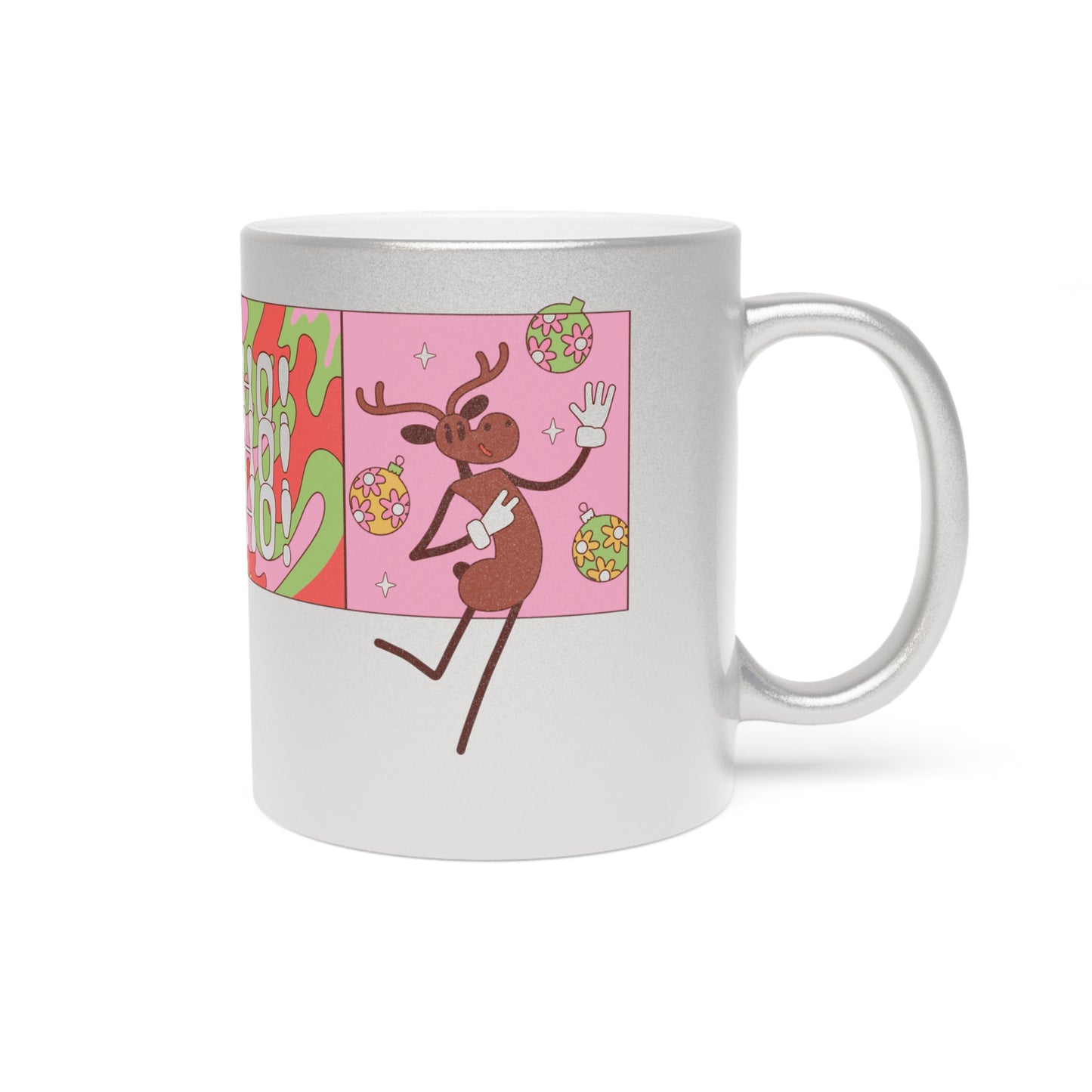 Metallic Christmas Mug | Festive Holiday Drinkware, Gift for Her, Winter Wonderland Decor, Ornament Collector, Merry Christmas Quote