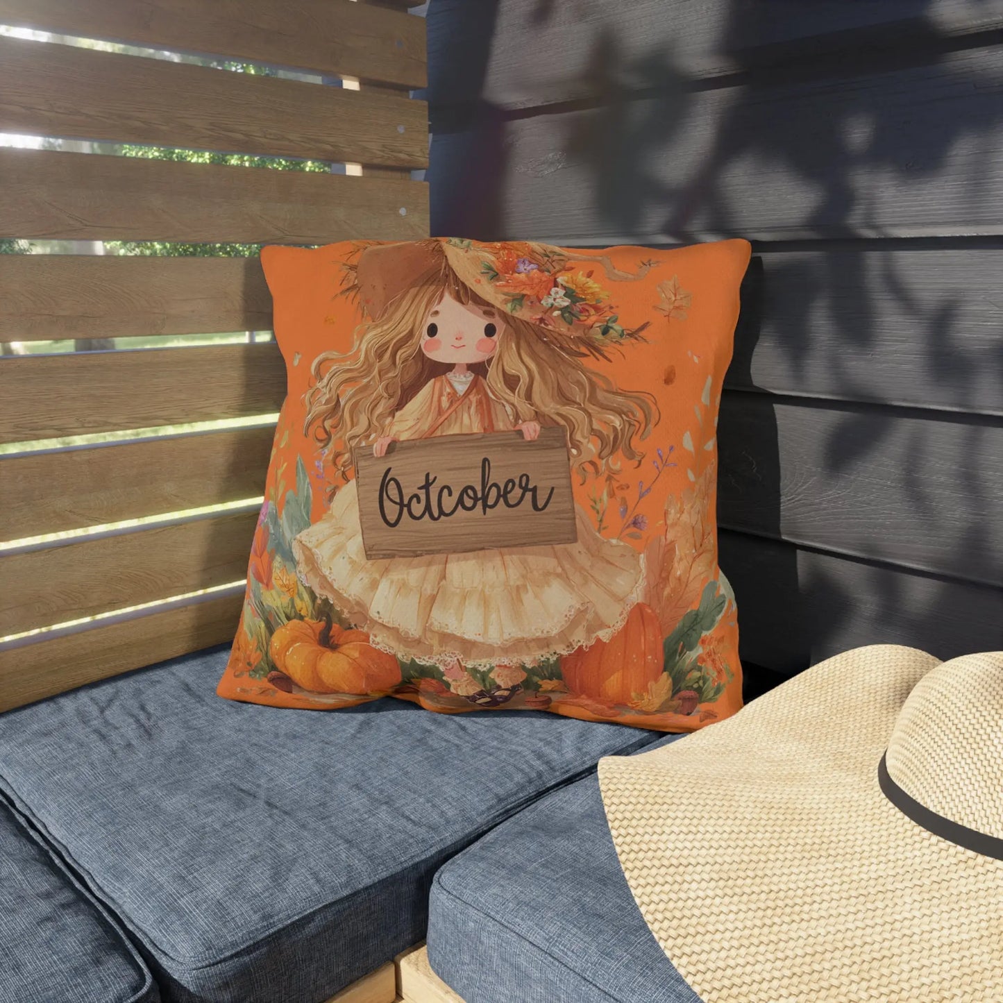 Fall Harvest Outdoor Pillow, Seasonal Decor, Autumn Cushion, Cozy Outdoor Living, October Decorations, Thanksgiving Home Accents Printify