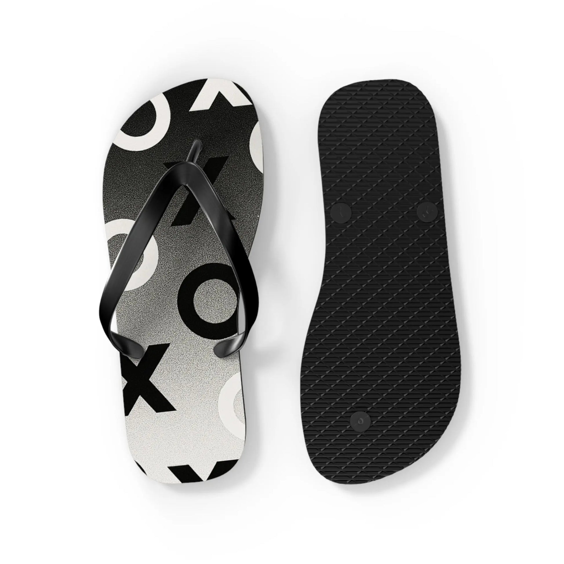 Stylish Flip Flops with Minimalist OX Design, Beach Footwear, Summer Sandals, Casual Summer Vibes, Vacation Essentials Printify