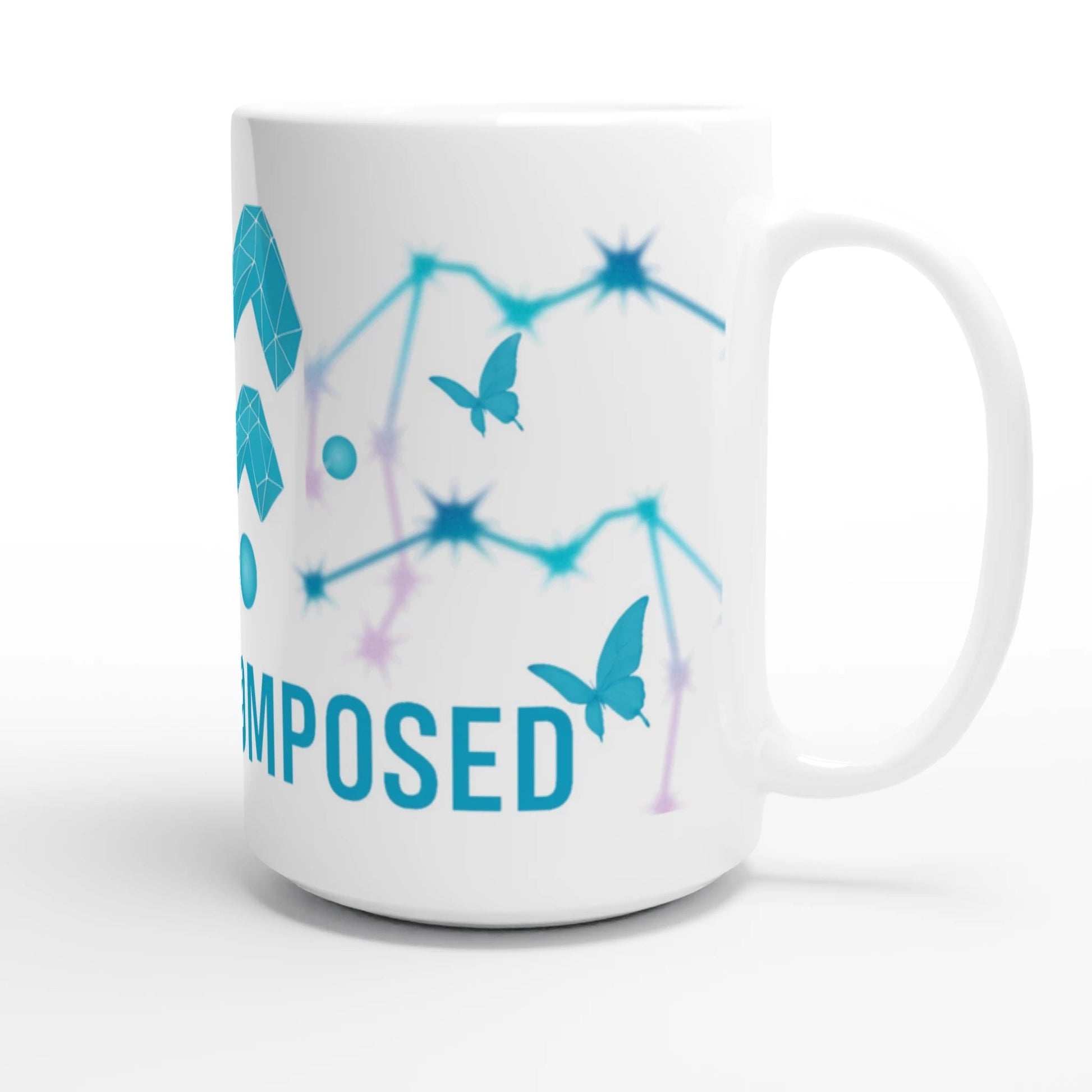 Zodiac Aquarius - Chaotically Composed - White 15oz Ceramic Mug | Unique Everyday Designz Home, Gifts & Apparel A Lid for Every Pot ~Everyday Designz~