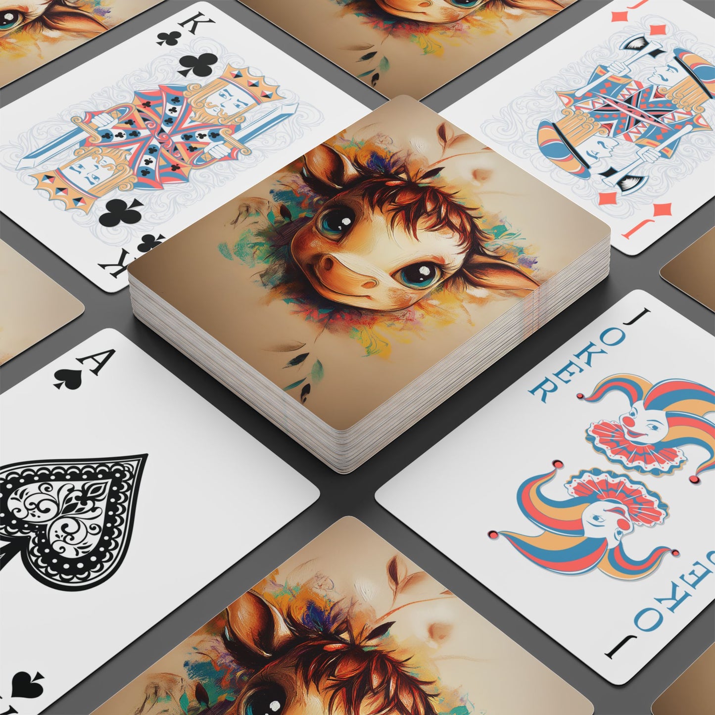 Highland Cow Artistic Playing Cards Set, Poker Cards with Unique Designs, Gift for Card Game Lovers, Fun Family Game, Housewarming Gift
