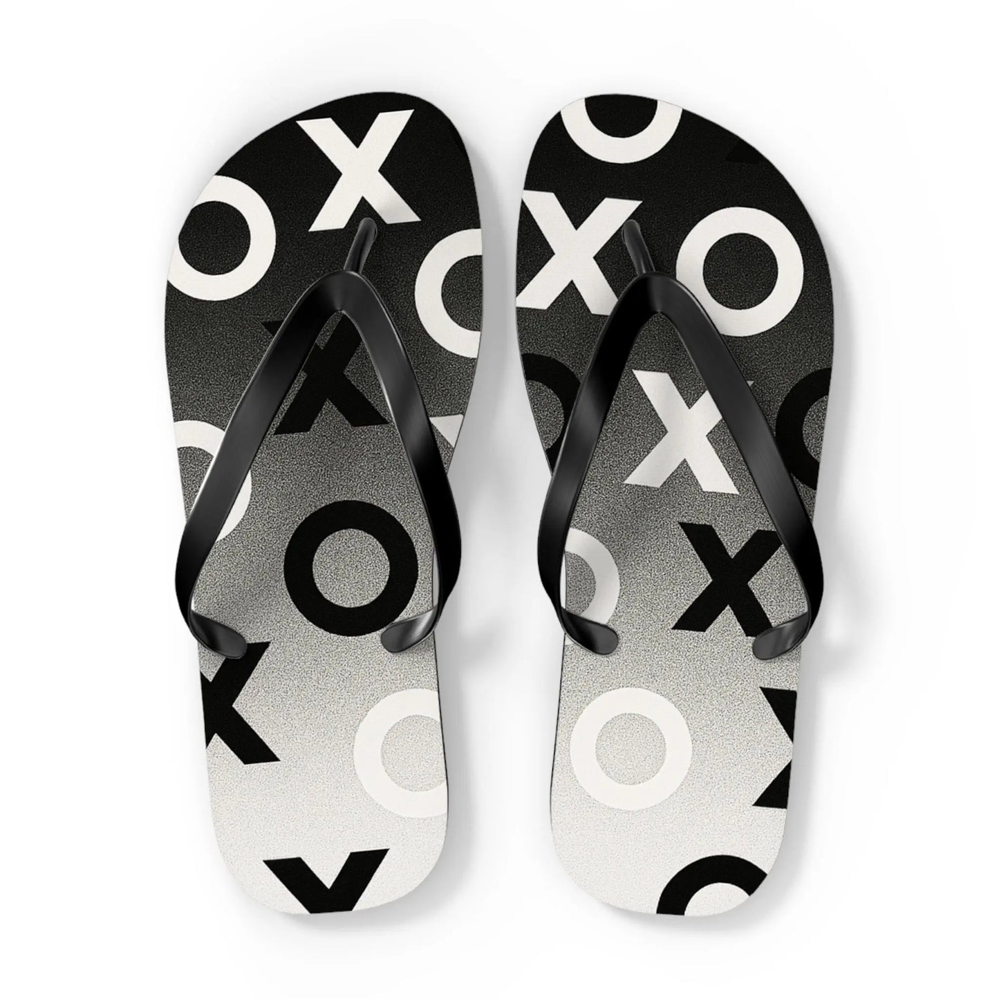 Stylish Flip Flops with Minimalist OX Design, Beach Footwear, Summer Sandals, Casual Summer Vibes, Vacation Essentials Printify